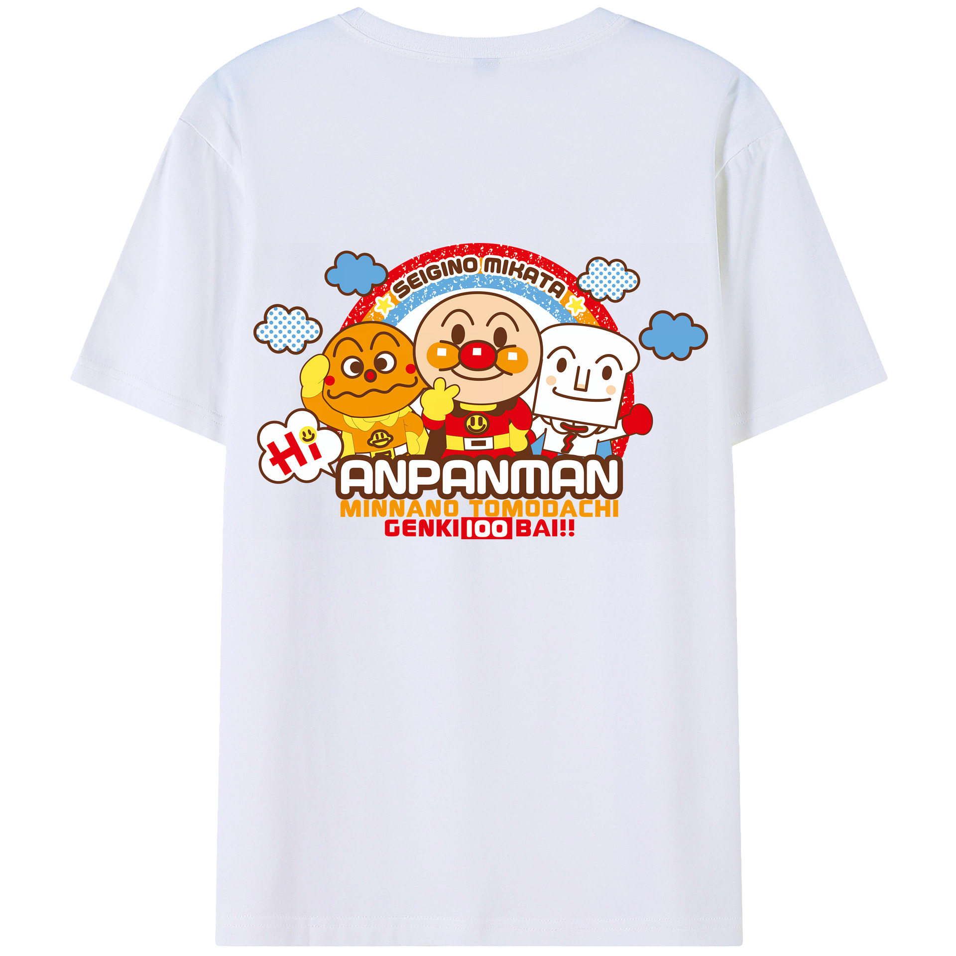 （画像用） アンパンマン Anpanman 綿100％ メンズ半袖Tシャツ（バックプリント） 通気性