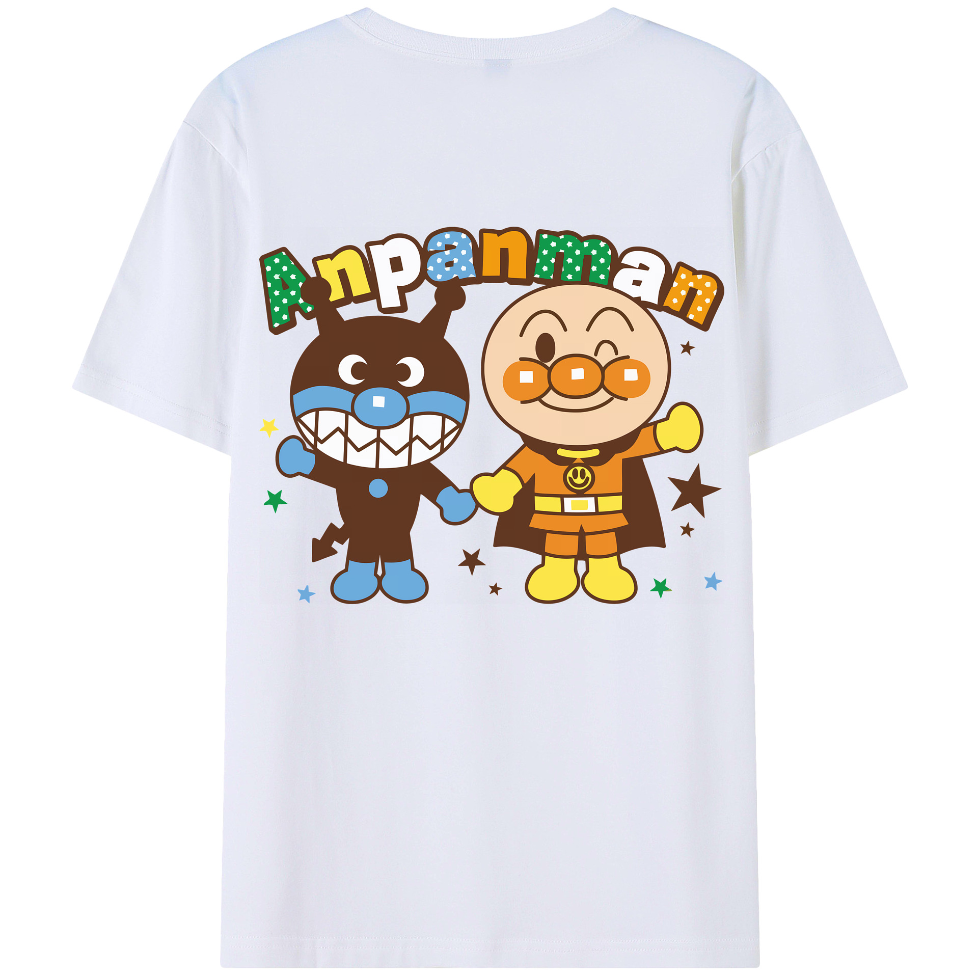 （画像用） アンパンマン Anpanman 綿100％ メンズ半袖Tシャツ（バックプリント） 通気性