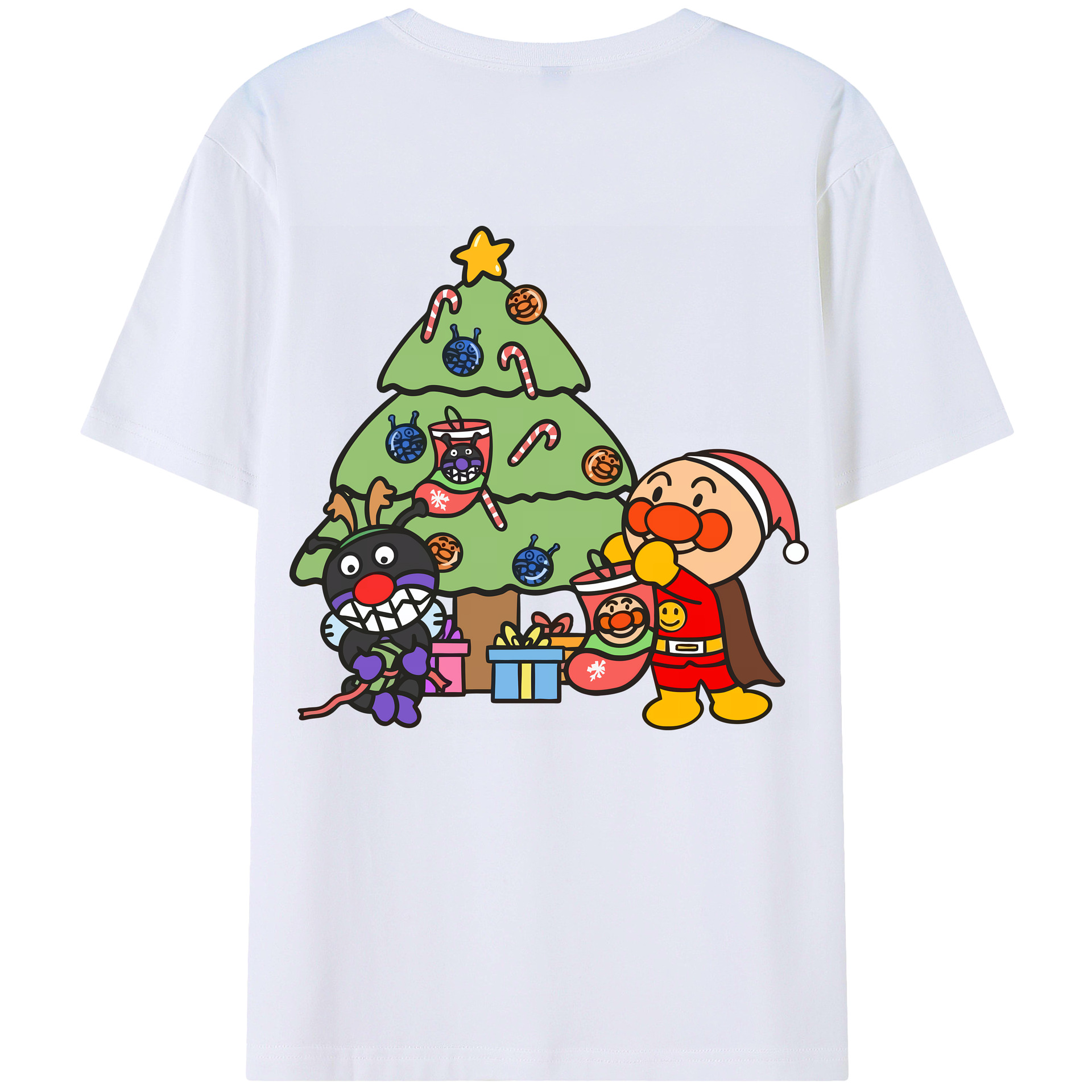 （画像用） アンパンマン Anpanman 綿100％ メンズ半袖Tシャツ（バックプリント） 通気性