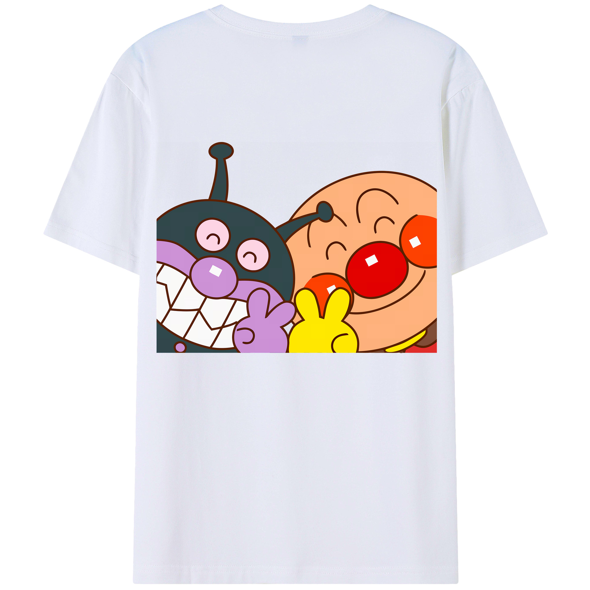 （画像用） アンパンマン Anpanman 綿100％ メンズ半袖Tシャツ（バックプリント） 通気性