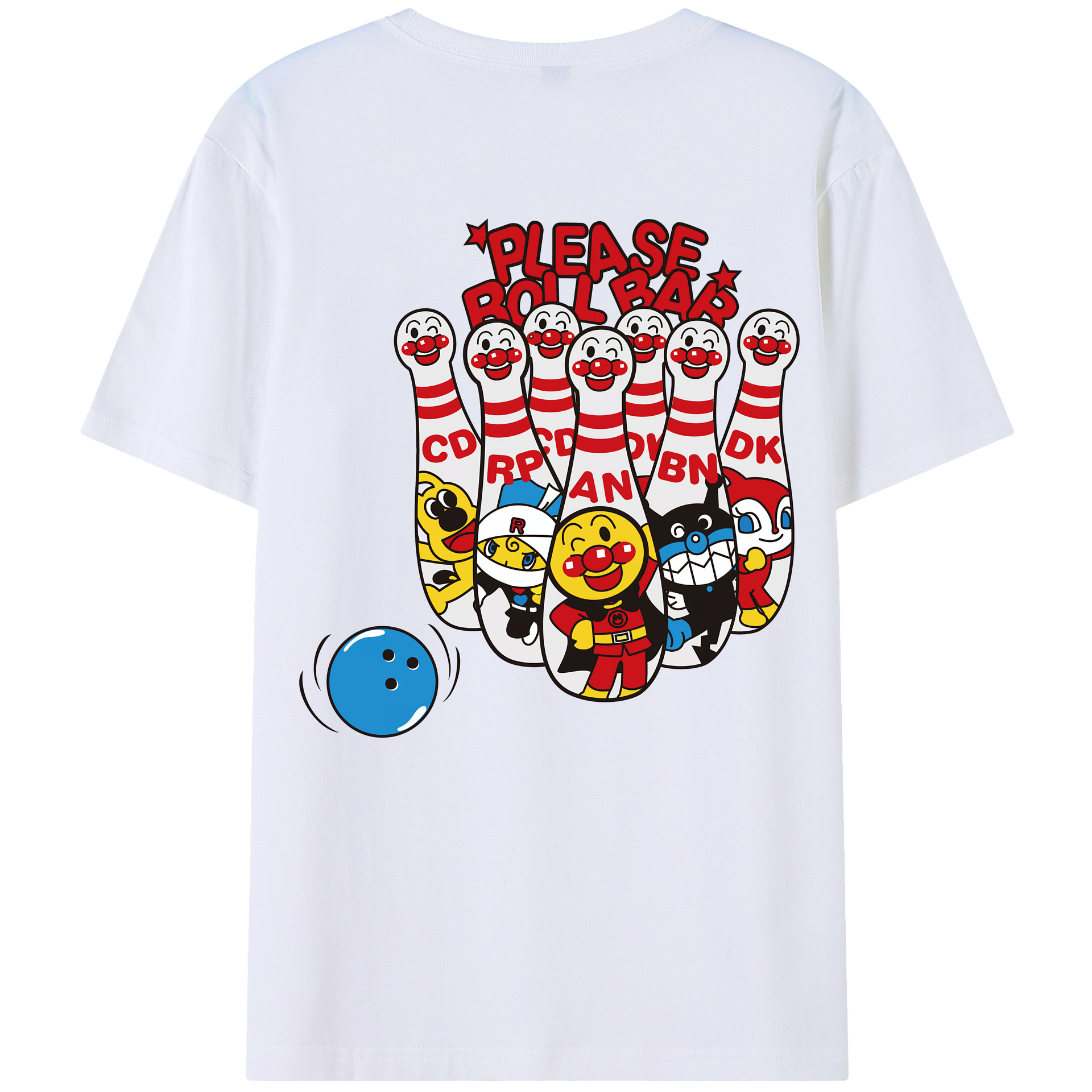 （画像用） アンパンマン Anpanman 綿100％ メンズ半袖Tシャツ（バックプリント） 通気性