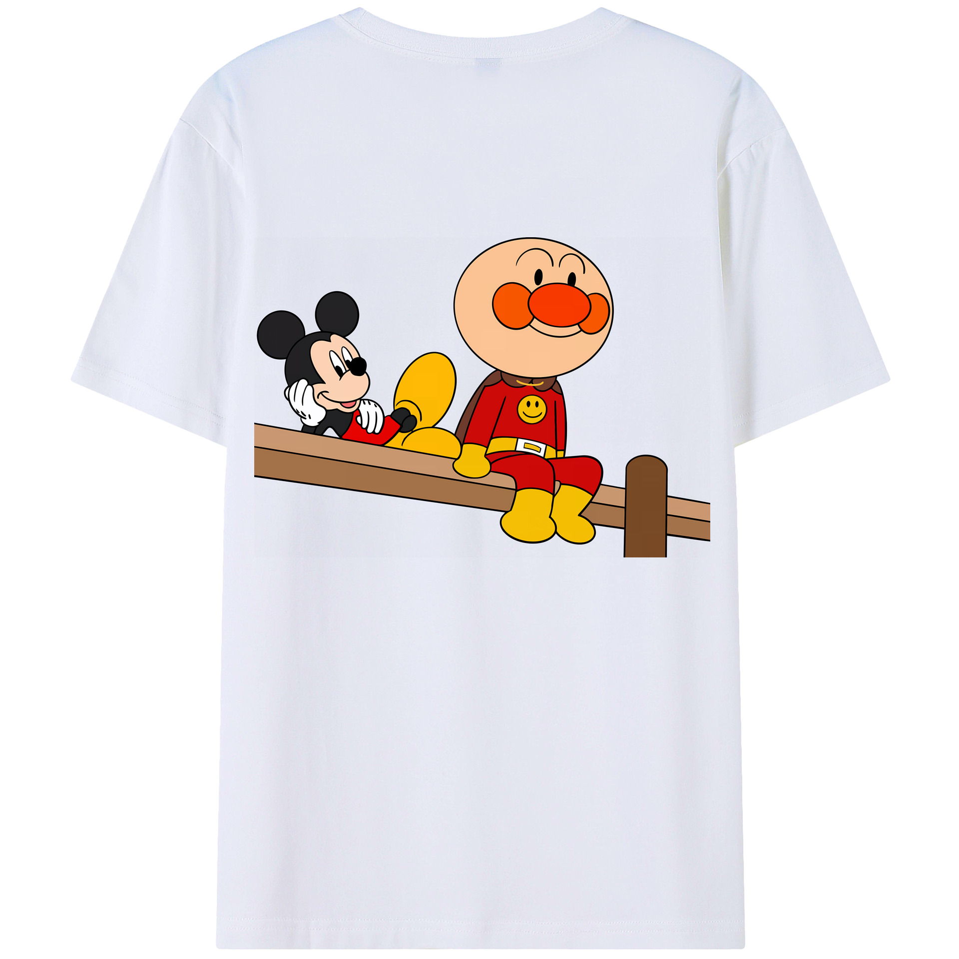 （画像用） アンパンマン Anpanman 綿100％ メンズ半袖Tシャツ（バックプリント） 通気性