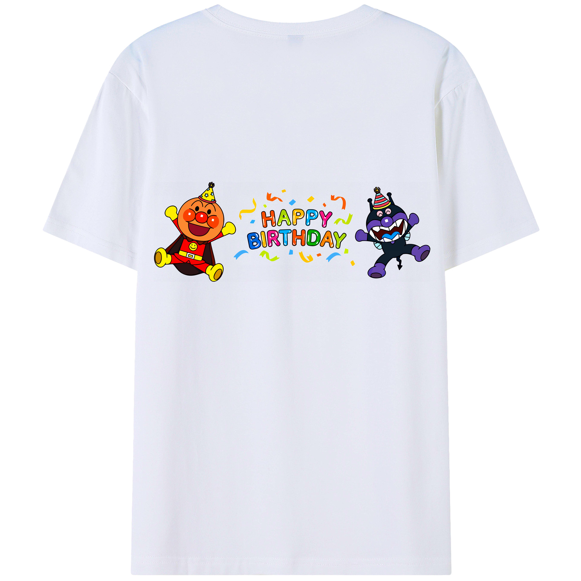 （画像用） アンパンマン Anpanman 綿100％ メンズ半袖Tシャツ（バックプリント） 通気性