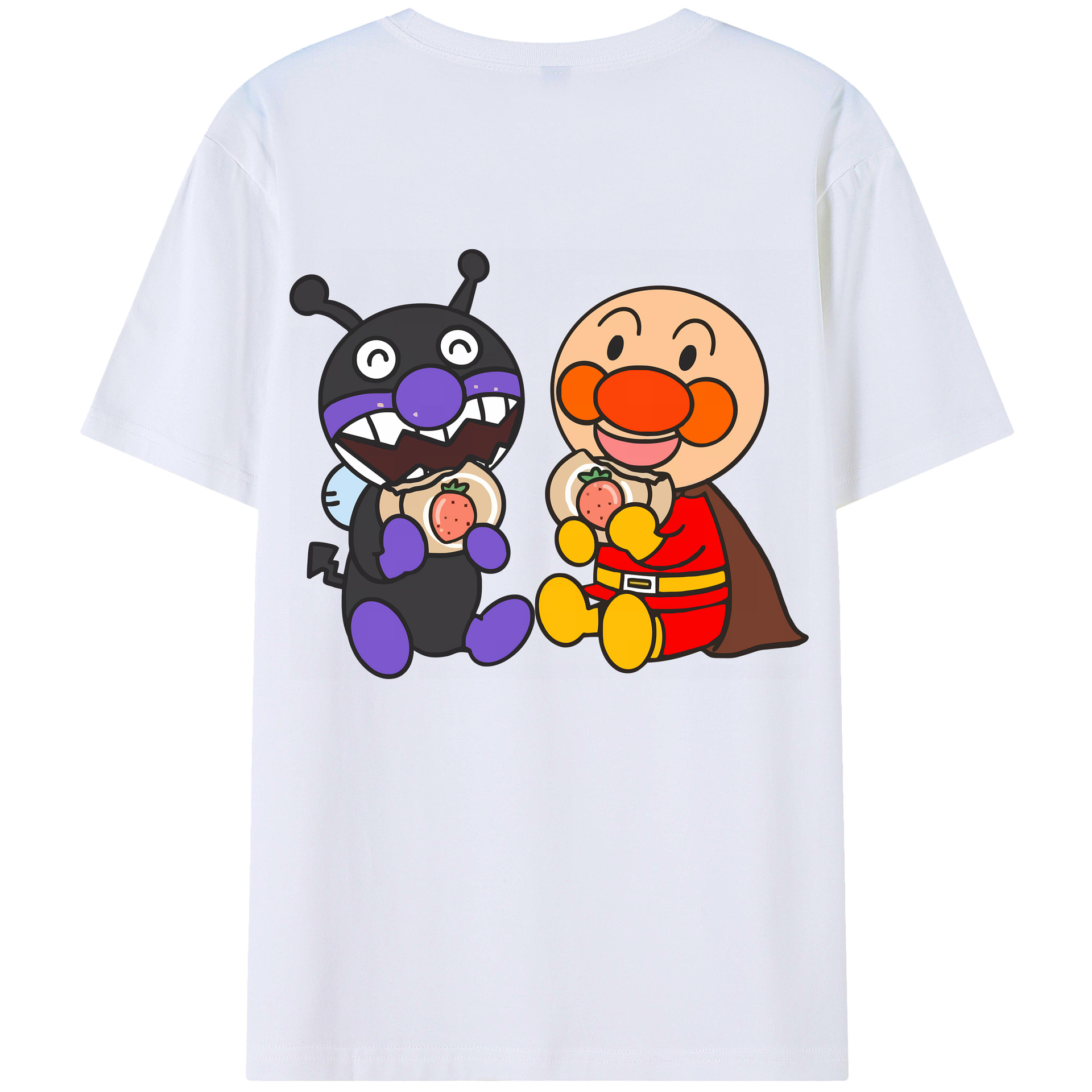 （画像用） アンパンマン Anpanman 綿100％ メンズ半袖Tシャツ（バックプリント） 通気性