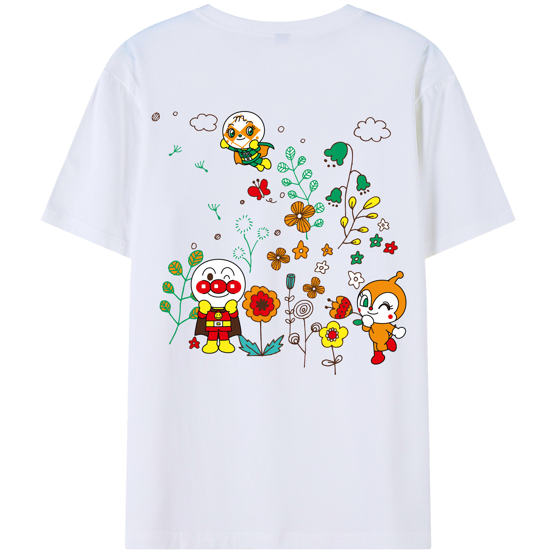 （画像用） アンパンマン Anpanman 綿100％ メンズ半袖Tシャツ（バックプリント） 通気性