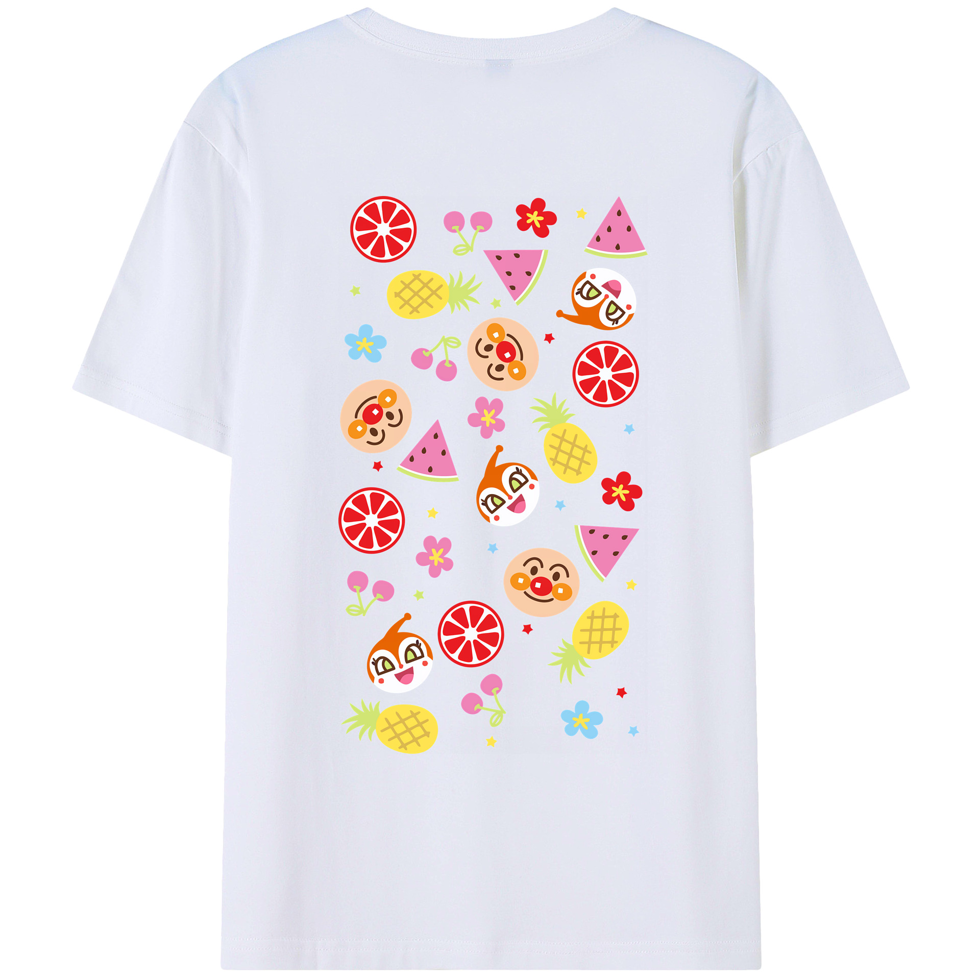 （画像用） アンパンマン Anpanman 綿100％ メンズ半袖Tシャツ（バックプリント） 通気性
