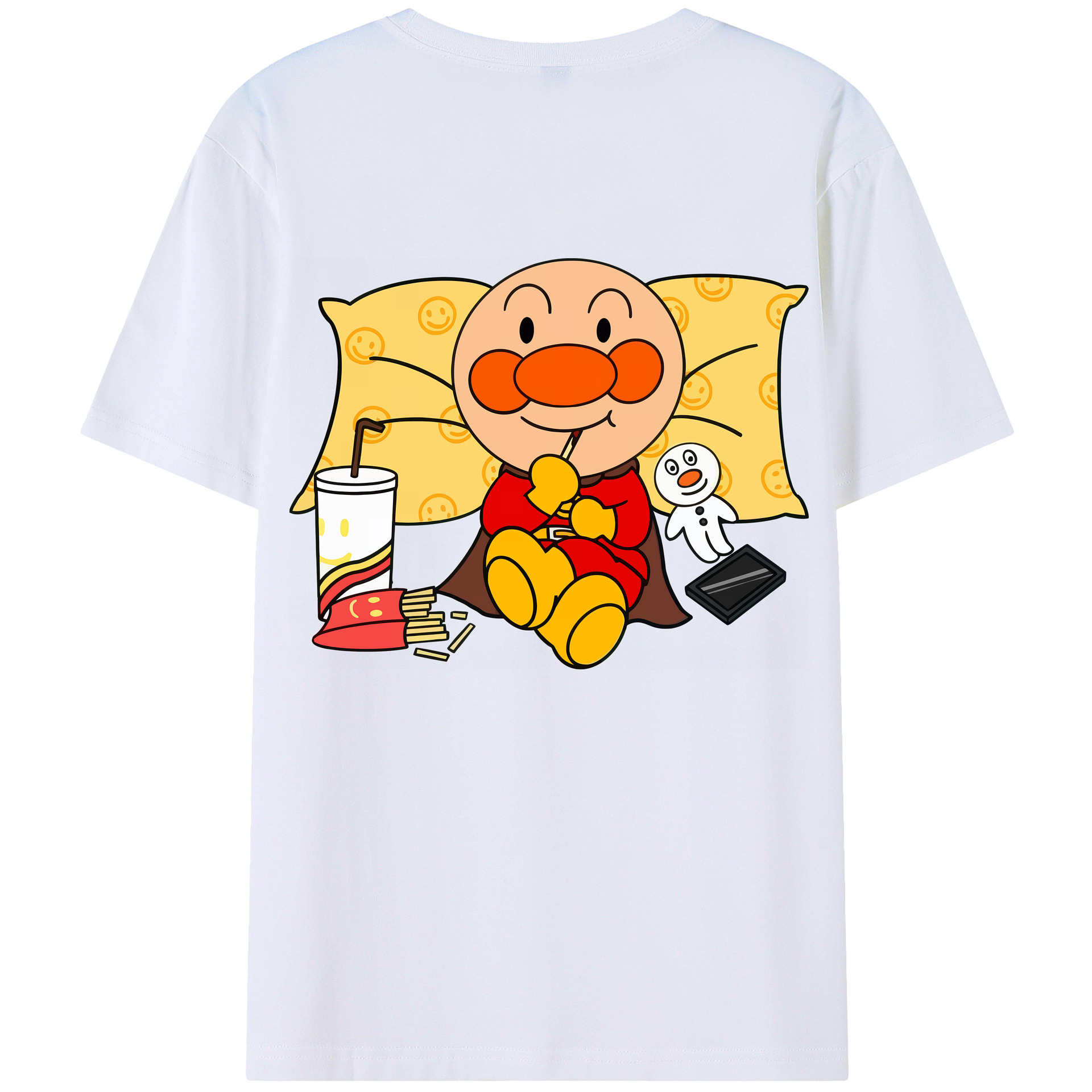 （画像用） アンパンマン Anpanman 綿100％ メンズ半袖Tシャツ（バックプリント） 通気性