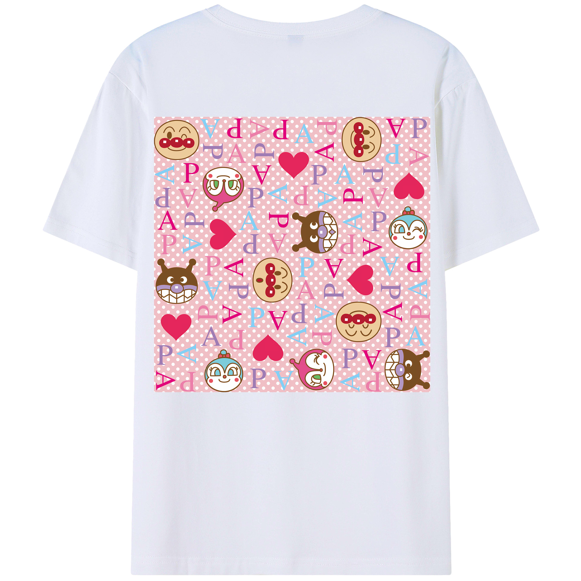 （画像用） アンパンマン Anpanman 綿100％ メンズ半袖Tシャツ（バックプリント） 通気性
