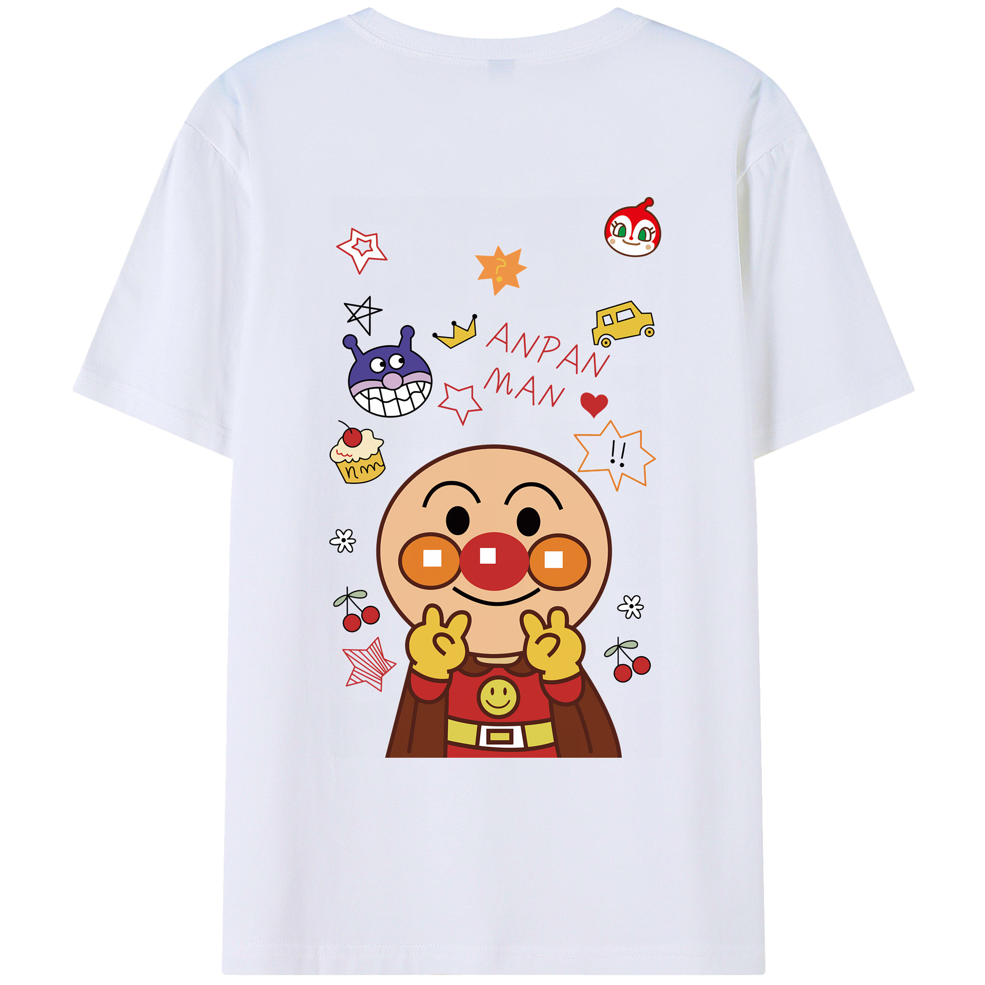 （画像用） アンパンマン Anpanman 綿100％ メンズ半袖Tシャツ（バックプリント） 通気性