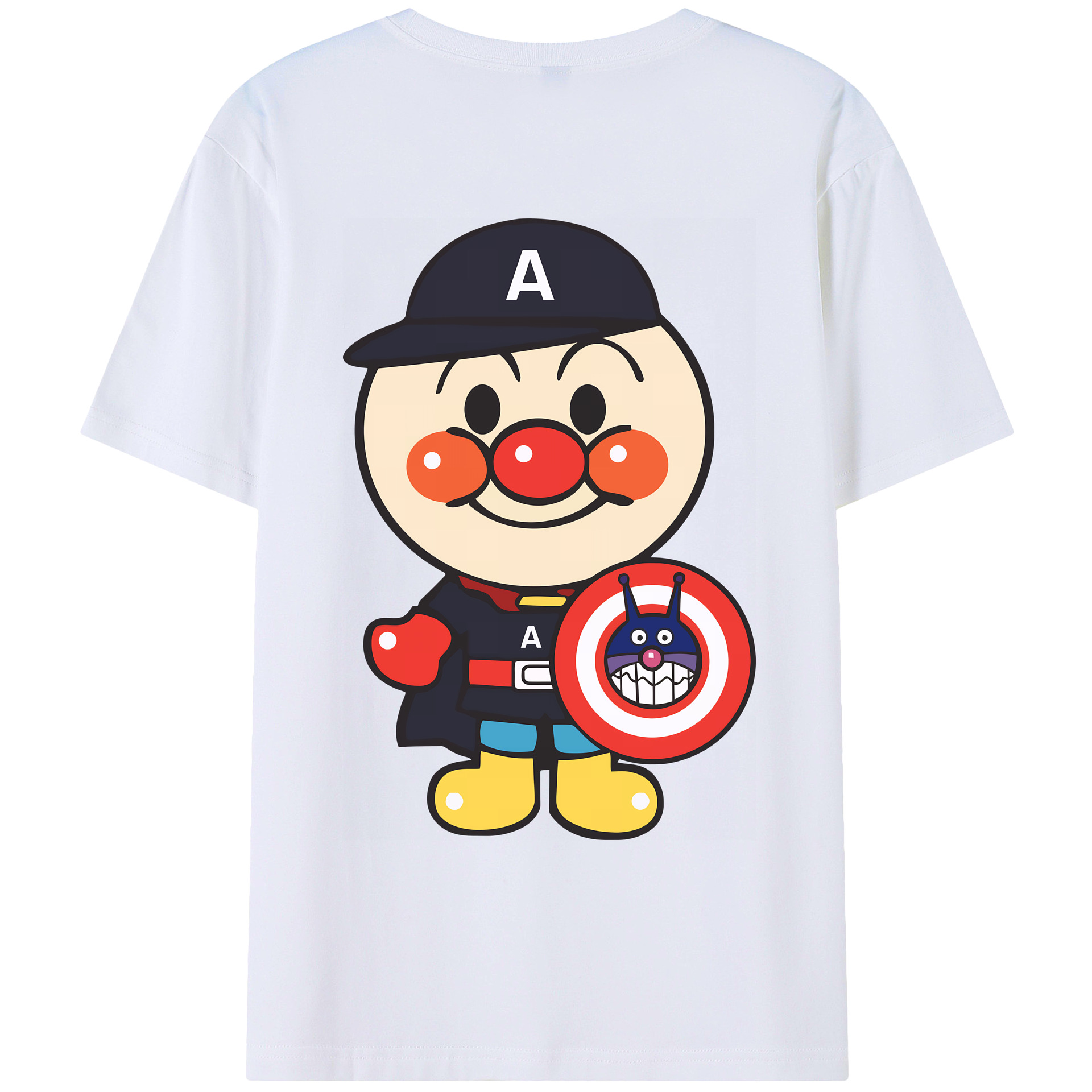 （画像用） アンパンマン Anpanman 綿100％ メンズ半袖Tシャツ（バックプリント） 通気性