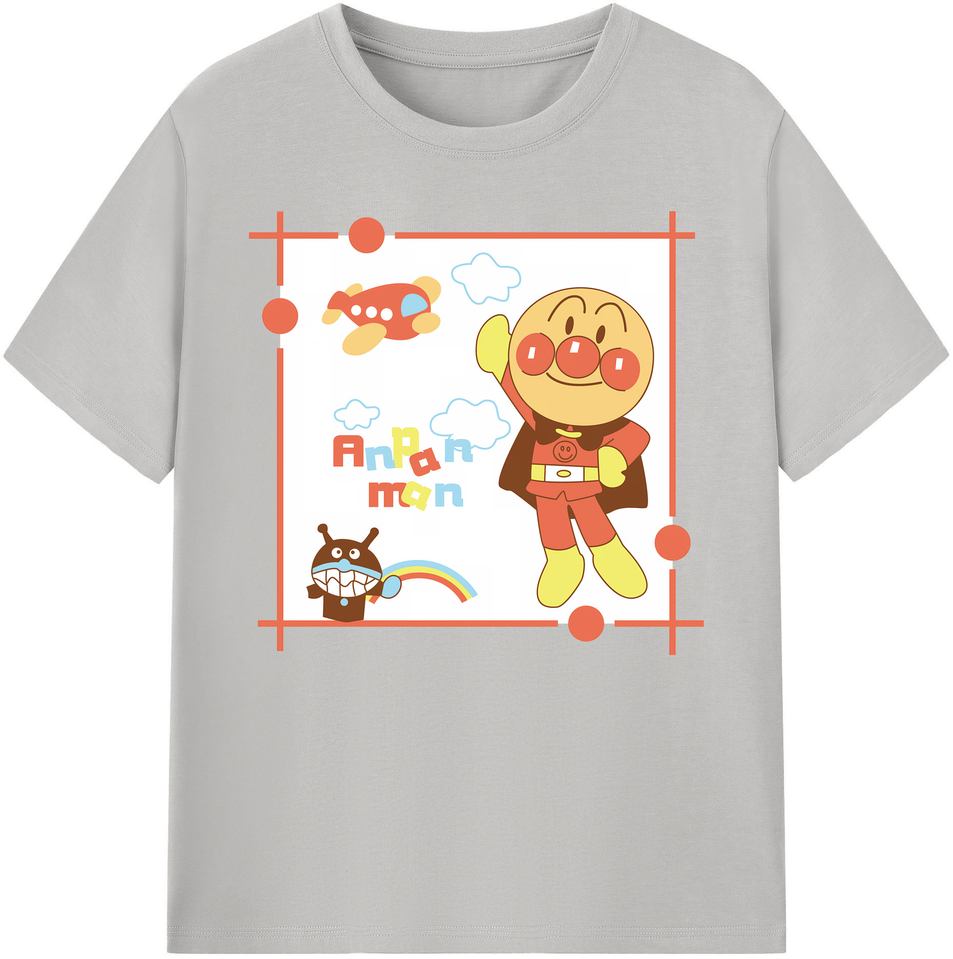 （画像用） アンパンマン Anpanman 綿100％ メンズ半袖Tシャツ｜肌触りやわらか＆通気性