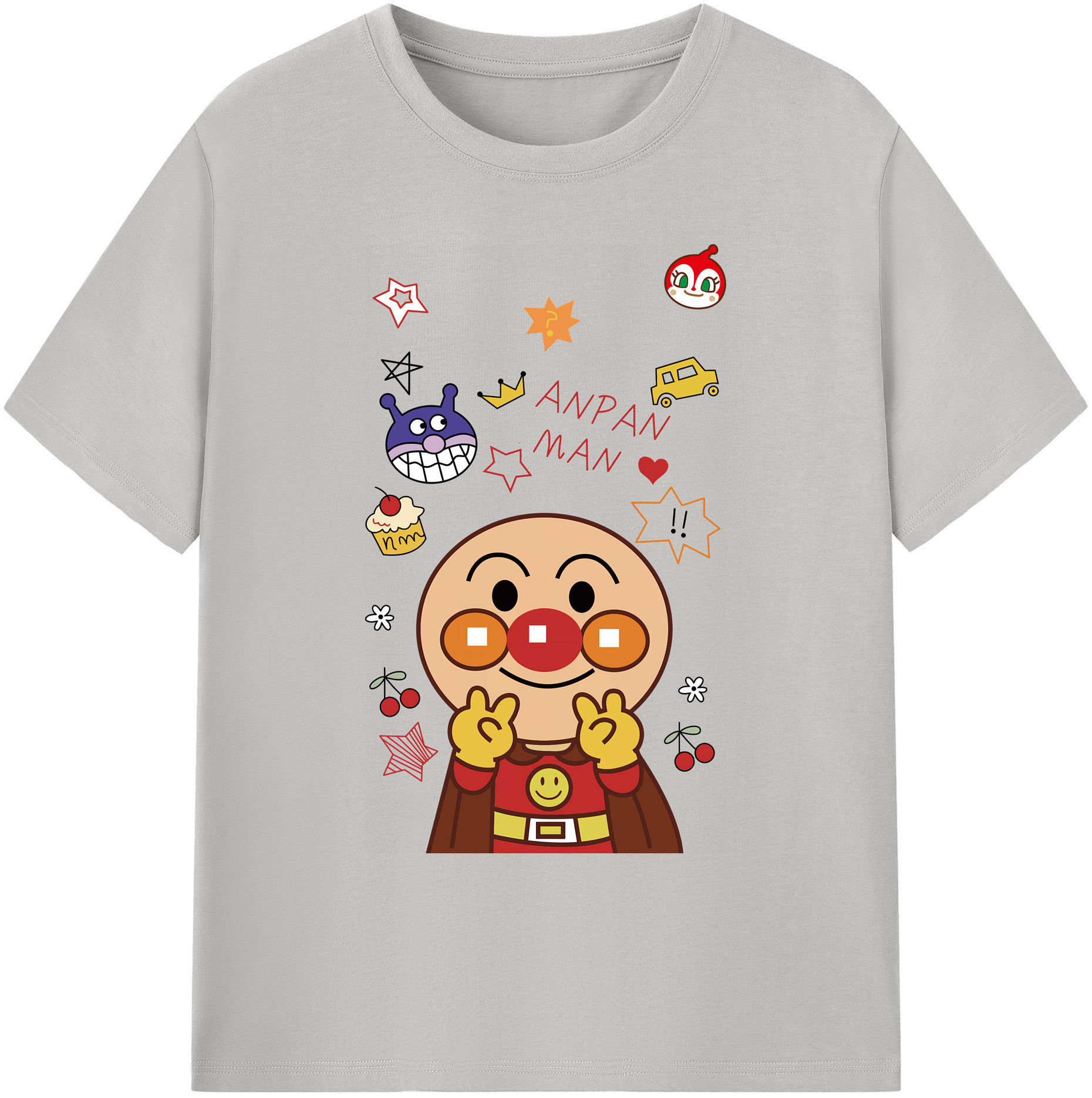 （画像用） アンパンマン Anpanman 綿100％ メンズ半袖Tシャツ｜肌触りやわらか＆通気性