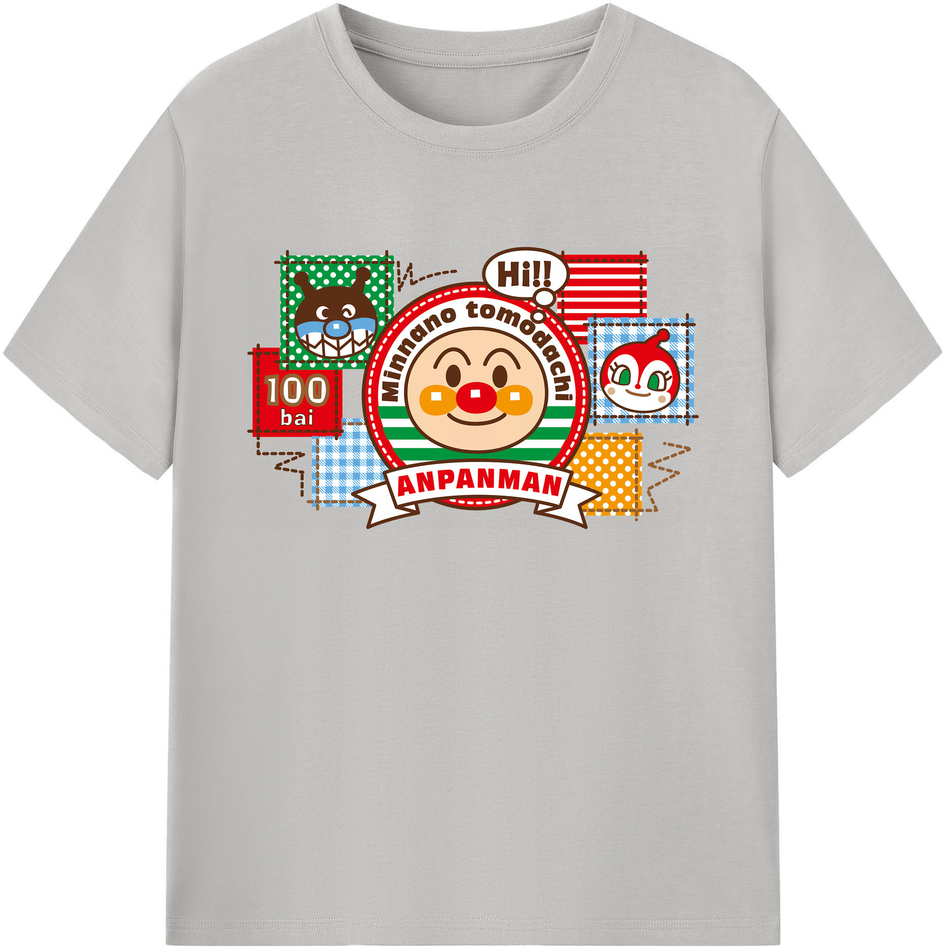 （画像用） アンパンマン Anpanman 綿100％ メンズ半袖Tシャツ｜肌触りやわらか＆通気性