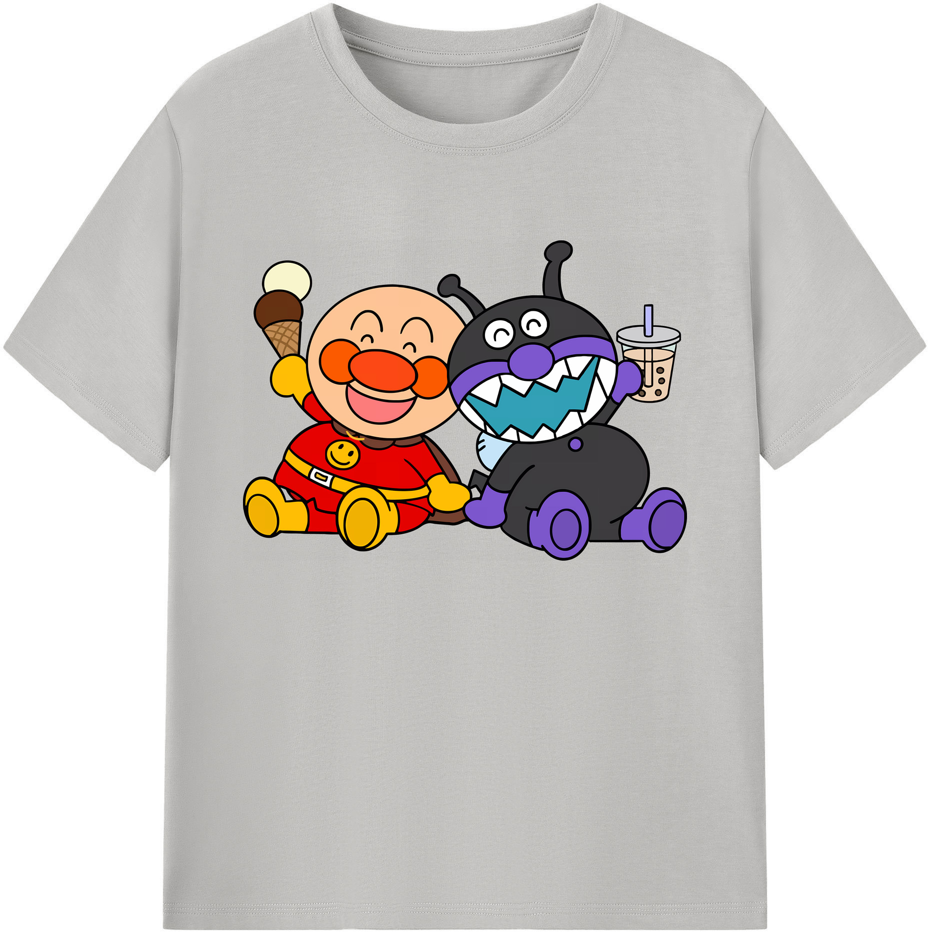 （画像用） アンパンマン Anpanman 綿100％ メンズ半袖Tシャツ｜肌触りやわらか＆通気性