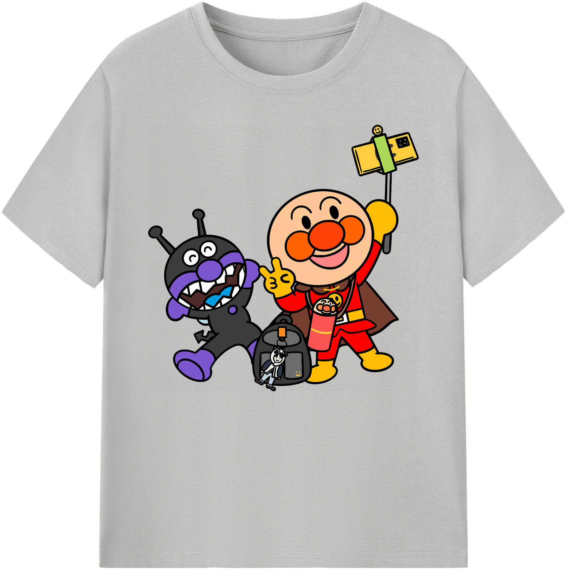 （画像用） アンパンマン Anpanman 綿100％ メンズ半袖Tシャツ｜肌触りやわらか＆通気性