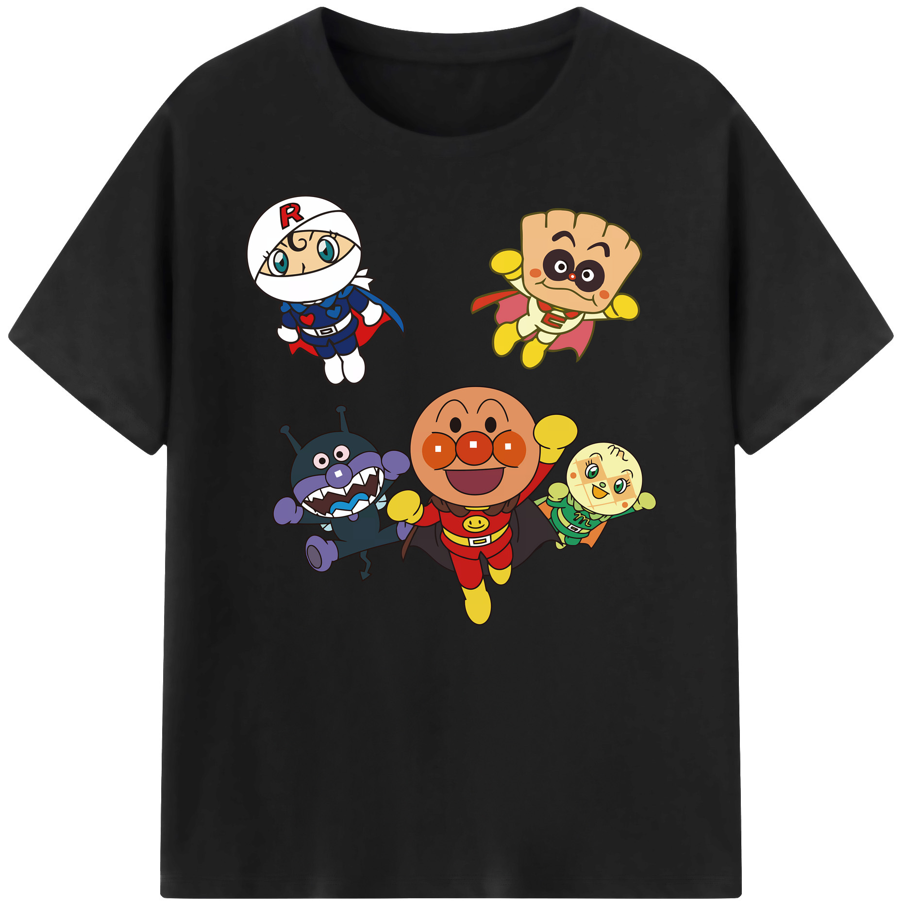 （画像用） アンパンマン Anpanman 綿100％ メンズ半袖Tシャツ｜肌触りやわらか＆通気性