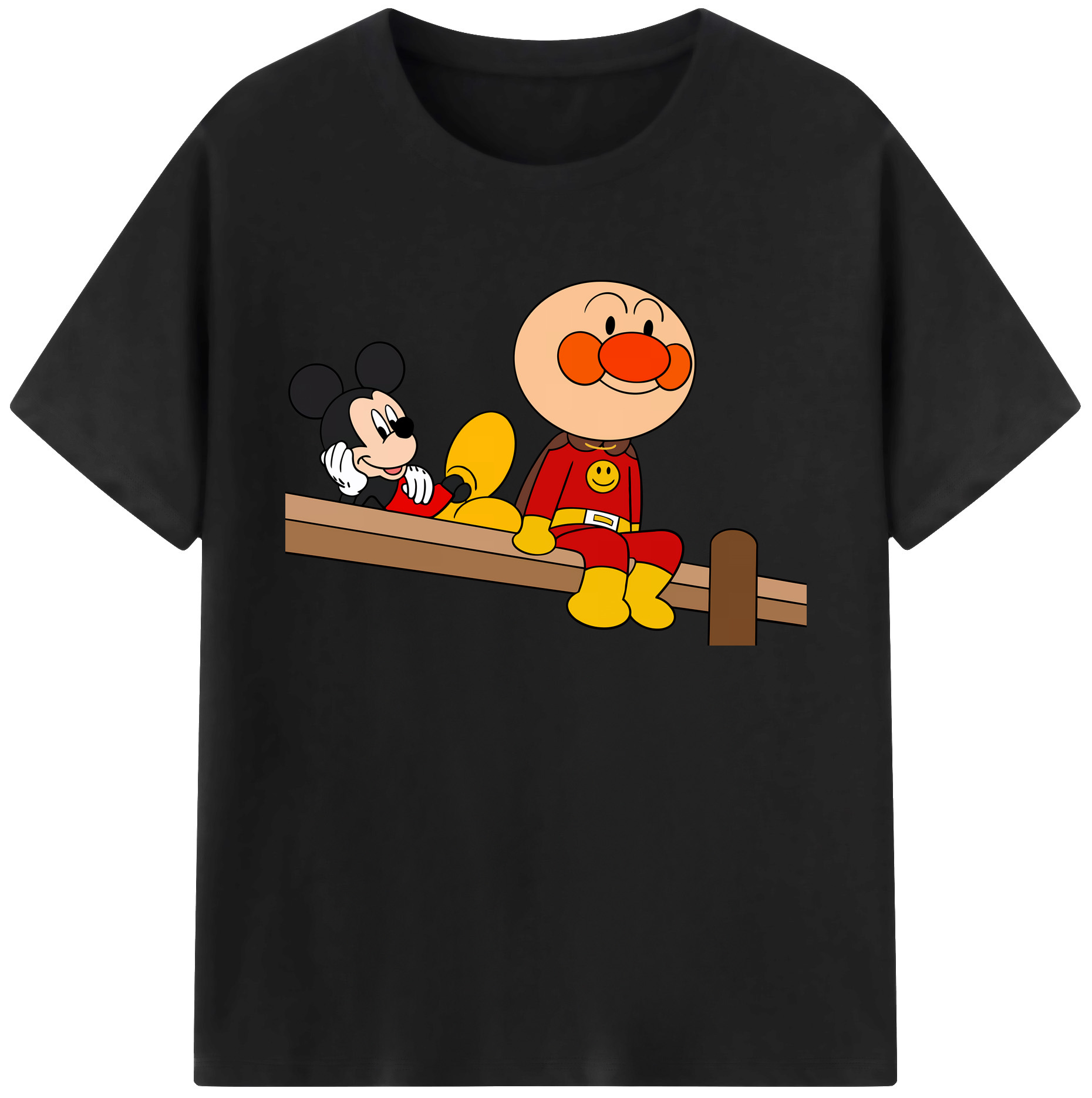 （画像用） アンパンマン Anpanman 綿100％ メンズ半袖Tシャツ｜肌触りやわらか＆通気性
