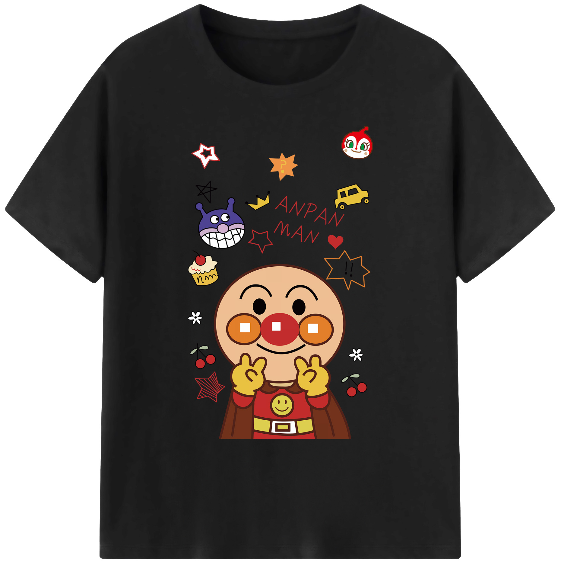 （画像用） アンパンマン Anpanman 綿100％ メンズ半袖Tシャツ｜肌触りやわらか＆通気性