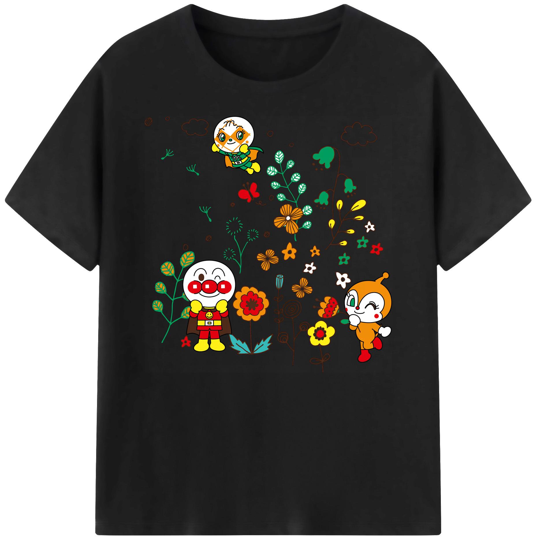 （画像用） アンパンマン Anpanman 綿100％ メンズ半袖Tシャツ｜肌触りやわらか＆通気性
