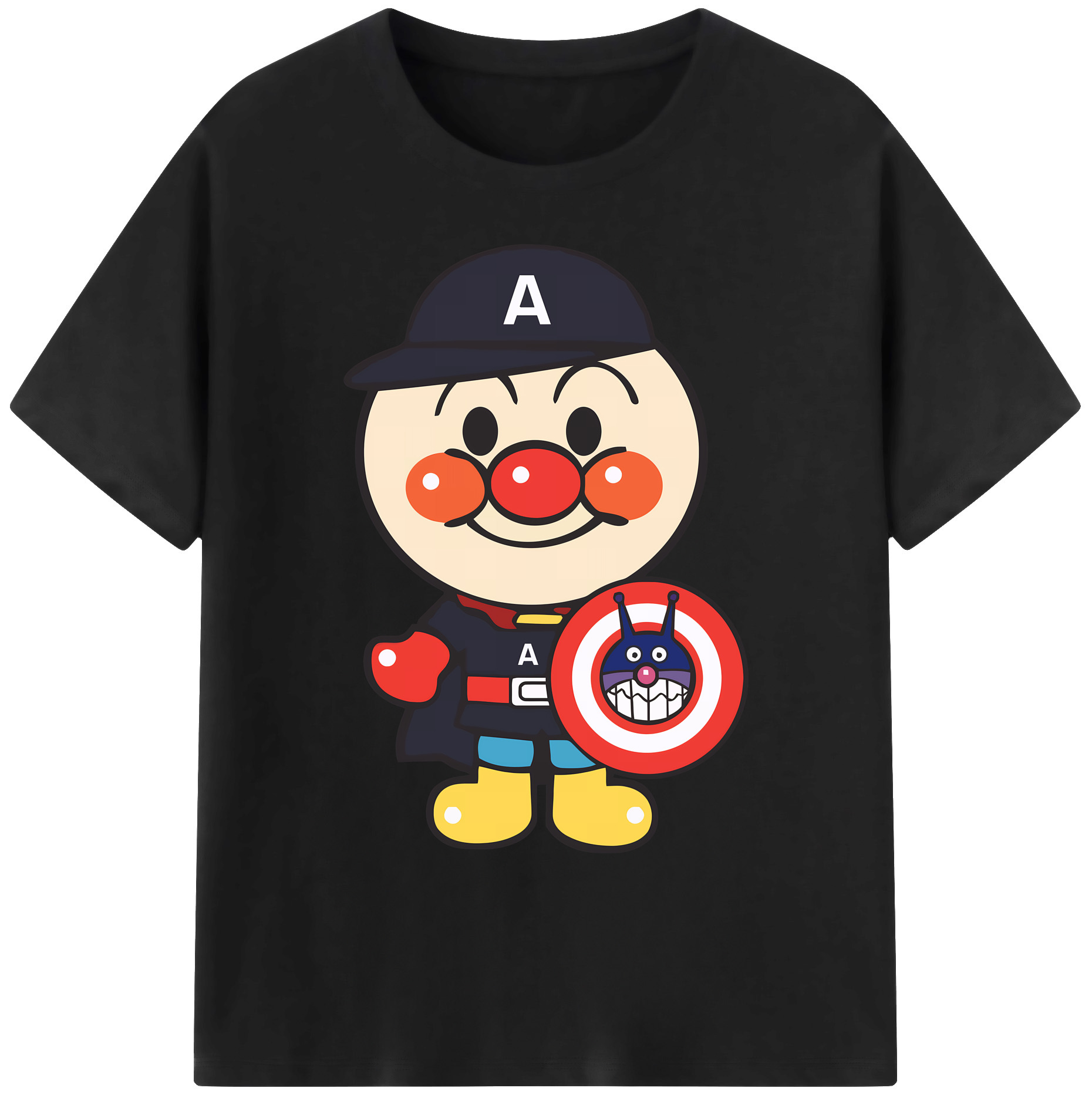 （画像用） アンパンマン Anpanman 綿100％ メンズ半袖Tシャツ｜肌触りやわらか＆通気性