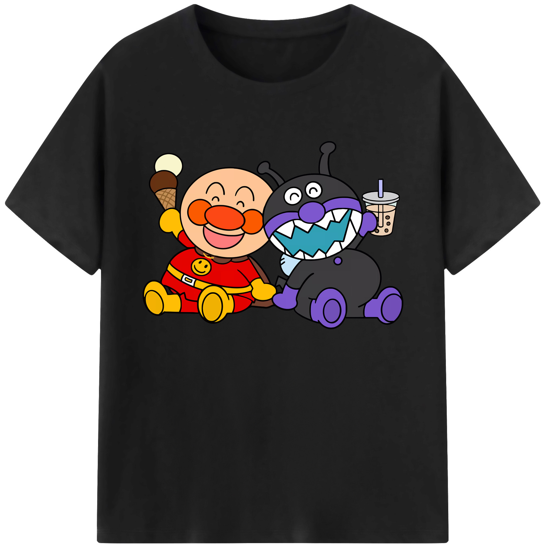 （画像用） アンパンマン Anpanman 綿100％ メンズ半袖Tシャツ｜肌触りやわらか＆通気性