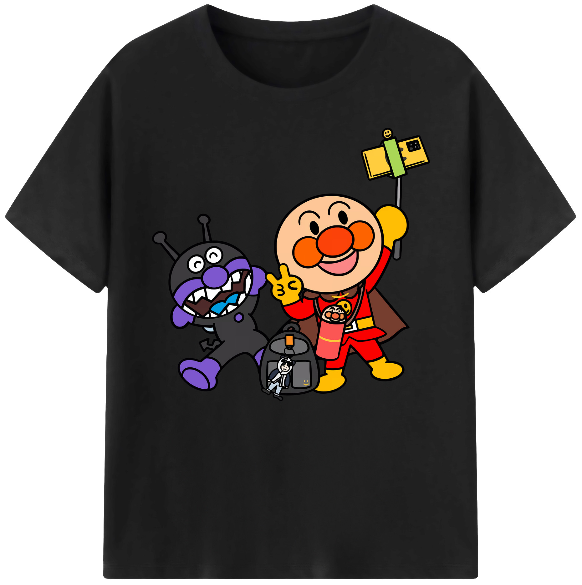 （画像用） アンパンマン Anpanman 綿100％ メンズ半袖Tシャツ｜肌触りやわらか＆通気性