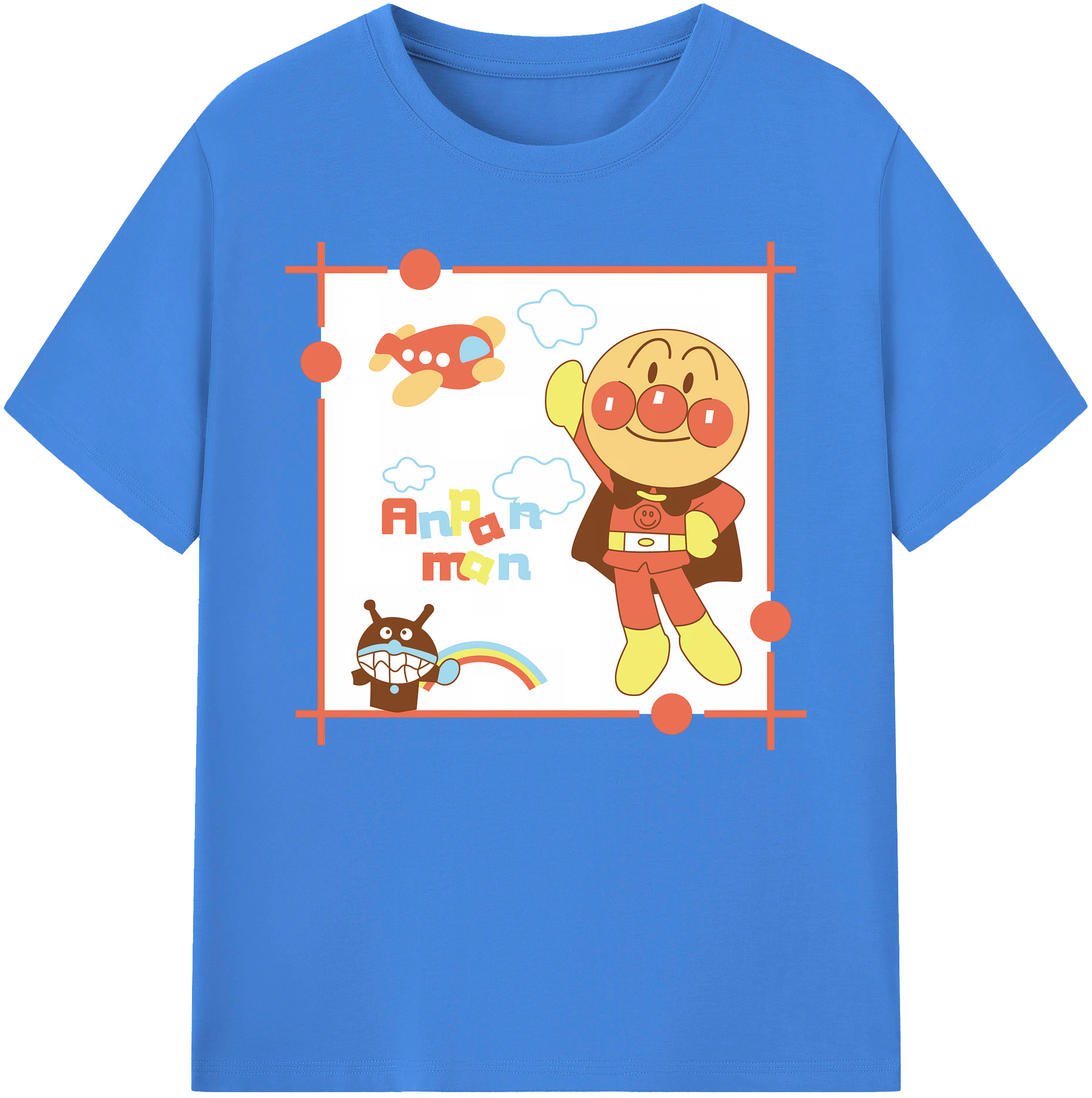 （画像用） アンパンマン Anpanman 綿100％ メンズ半袖Tシャツ｜肌触りやわらか＆通気性