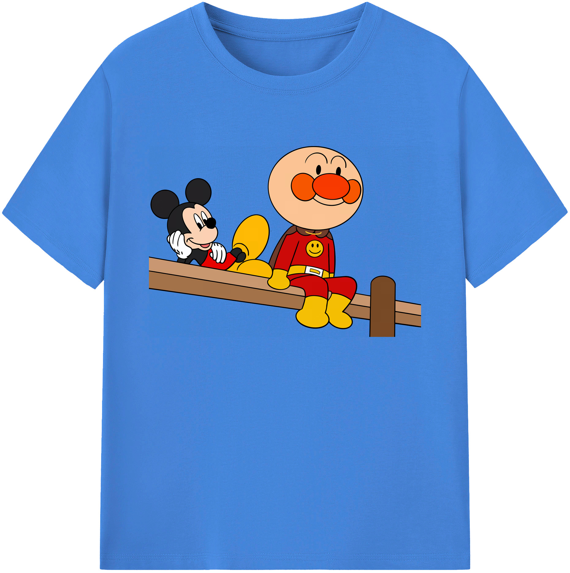 （画像用） アンパンマン Anpanman 綿100％ メンズ半袖Tシャツ｜肌触りやわらか＆通気性