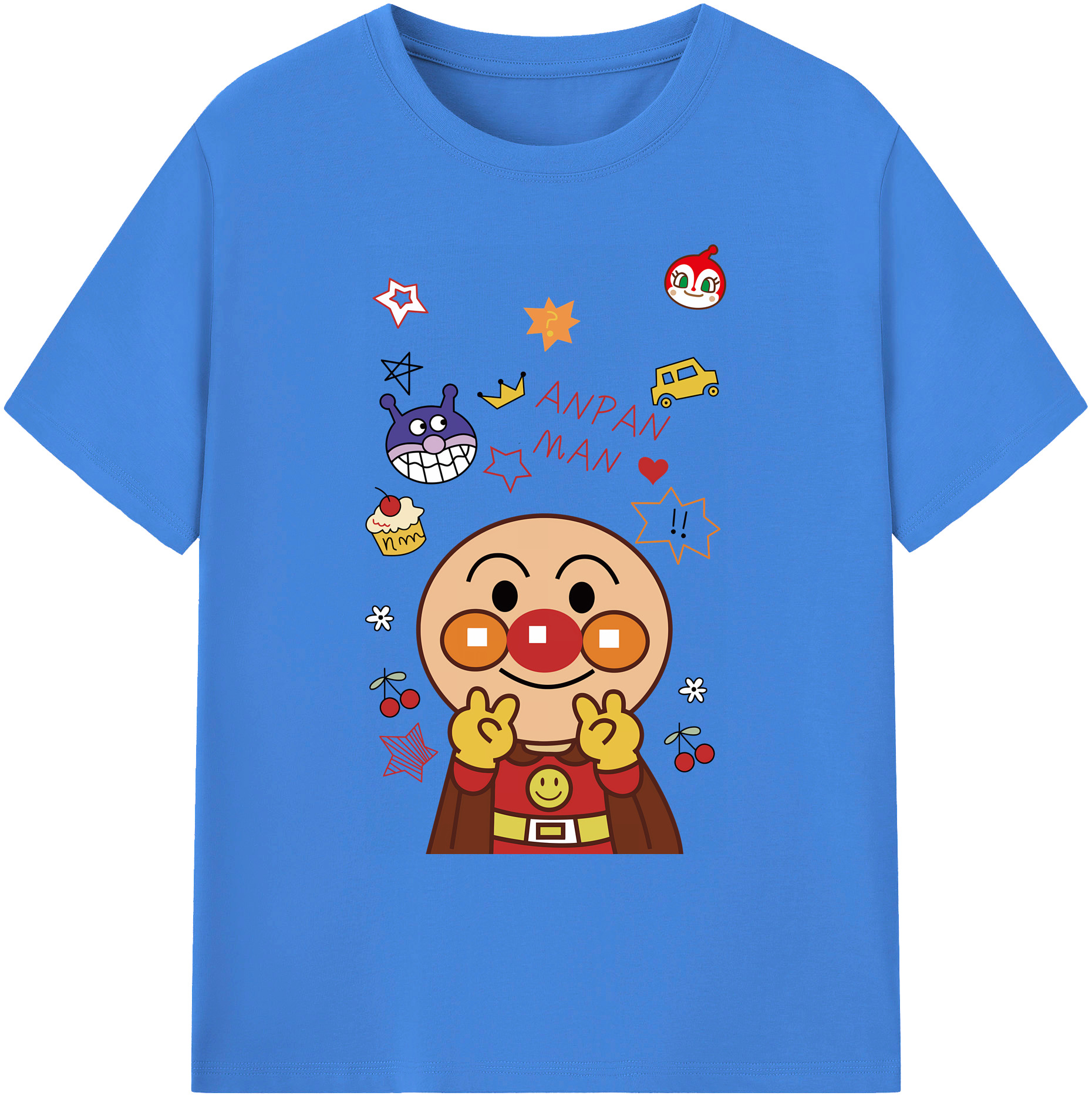 （画像用） アンパンマン Anpanman 綿100％ メンズ半袖Tシャツ｜肌触りやわらか＆通気性