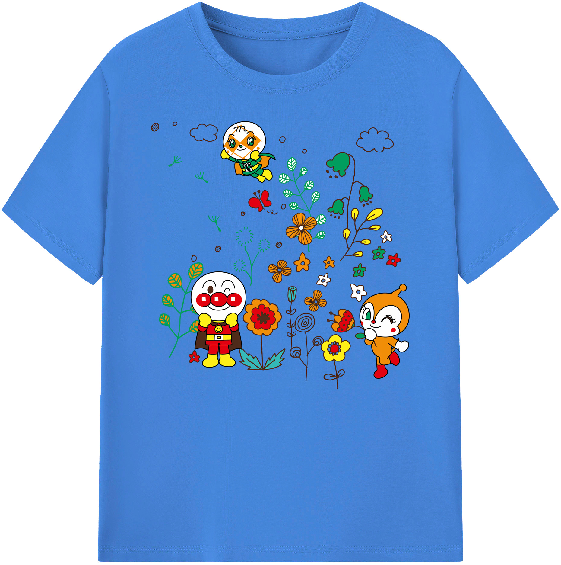 （画像用） アンパンマン Anpanman 綿100％ メンズ半袖Tシャツ｜肌触りやわらか＆通気性