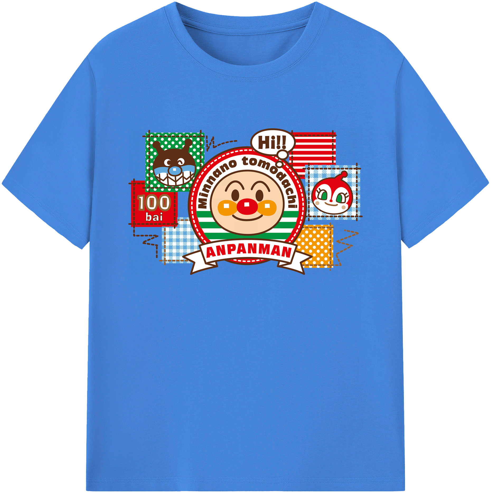 （画像用） アンパンマン Anpanman 綿100％ メンズ半袖Tシャツ｜肌触りやわらか＆通気性