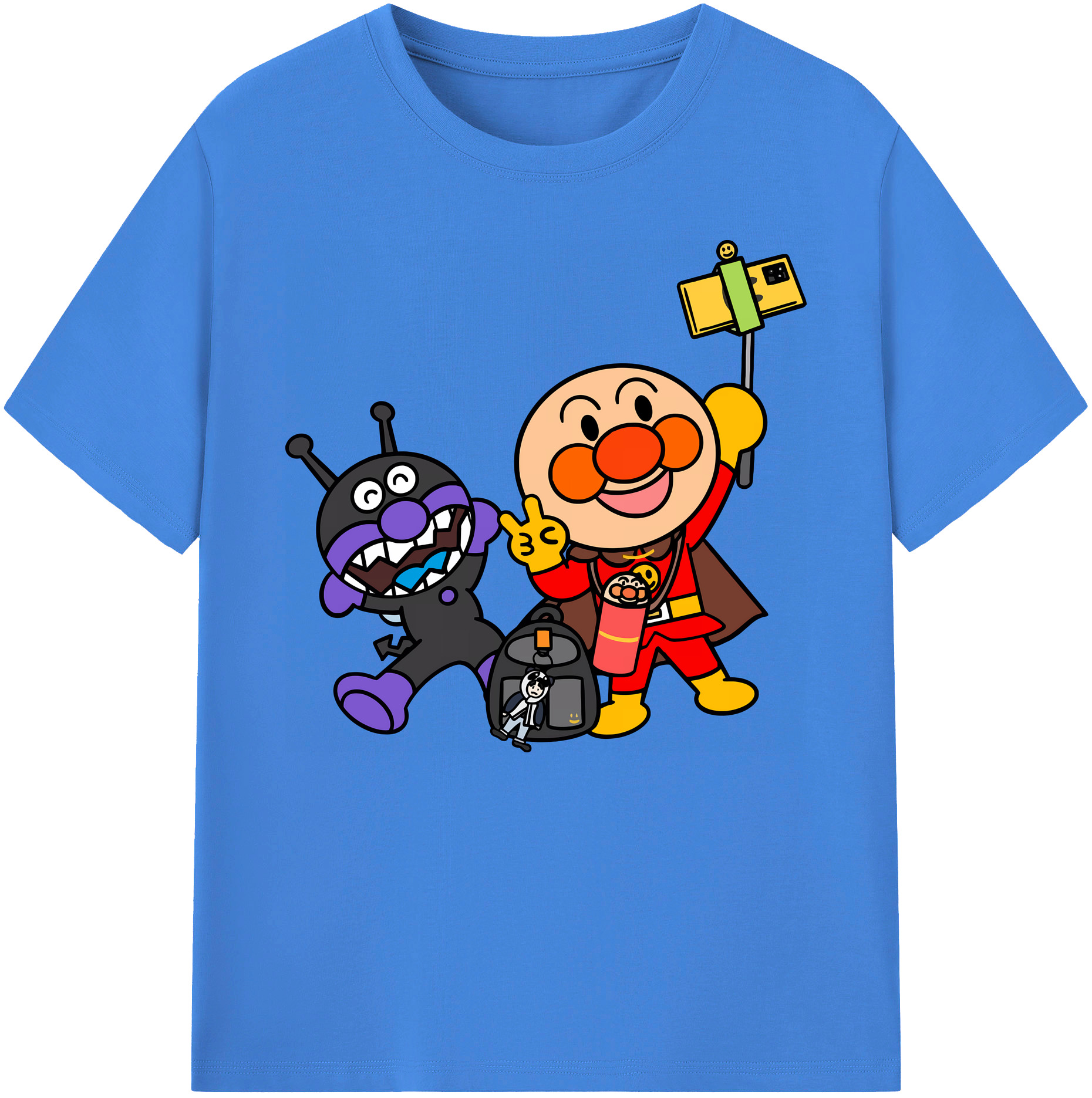 （画像用） アンパンマン Anpanman 綿100％ メンズ半袖Tシャツ｜肌触りやわらか＆通気性