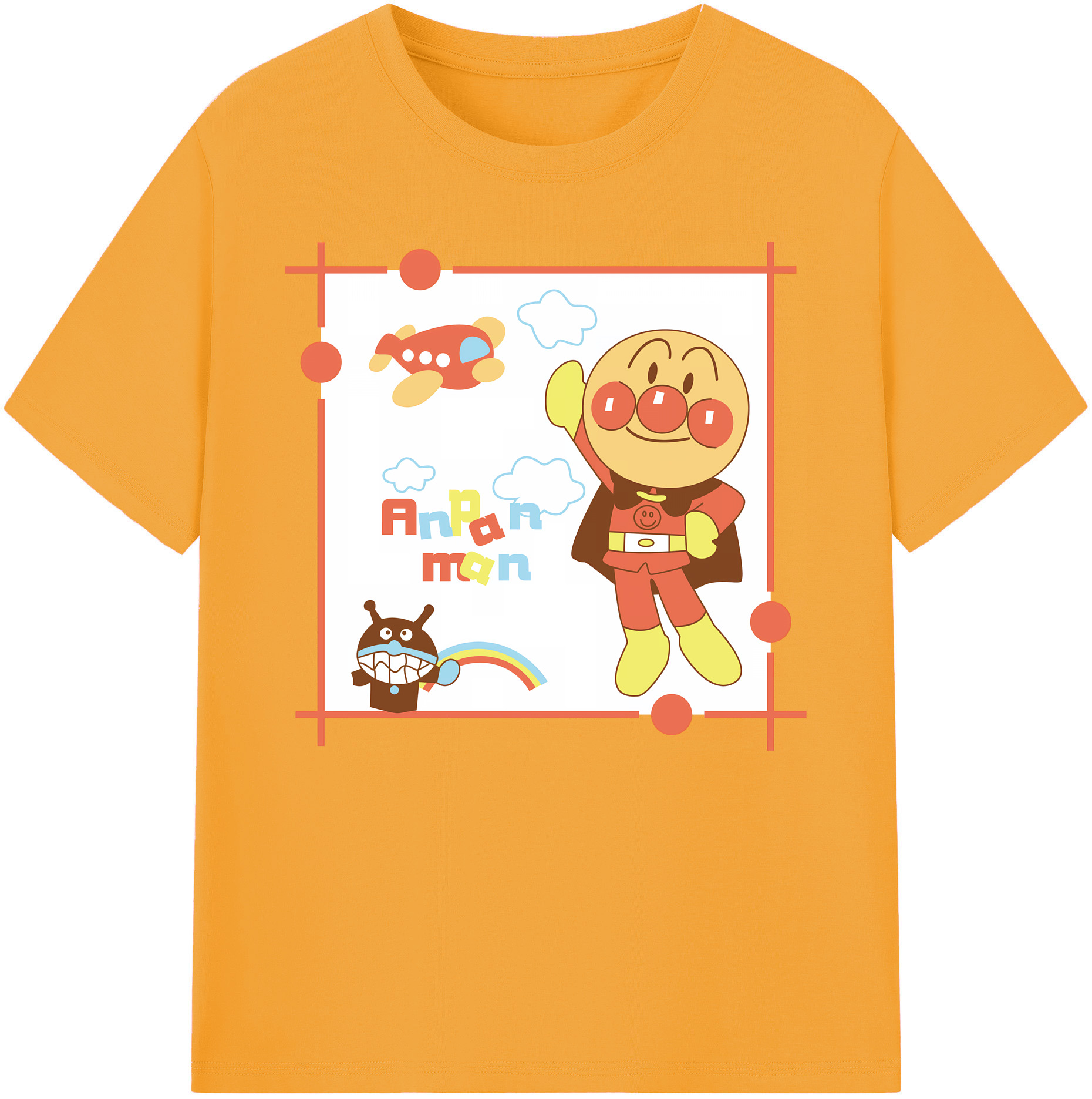 （画像用） アンパンマン Anpanman 綿100％ メンズ半袖Tシャツ｜肌触りやわらか＆通気性