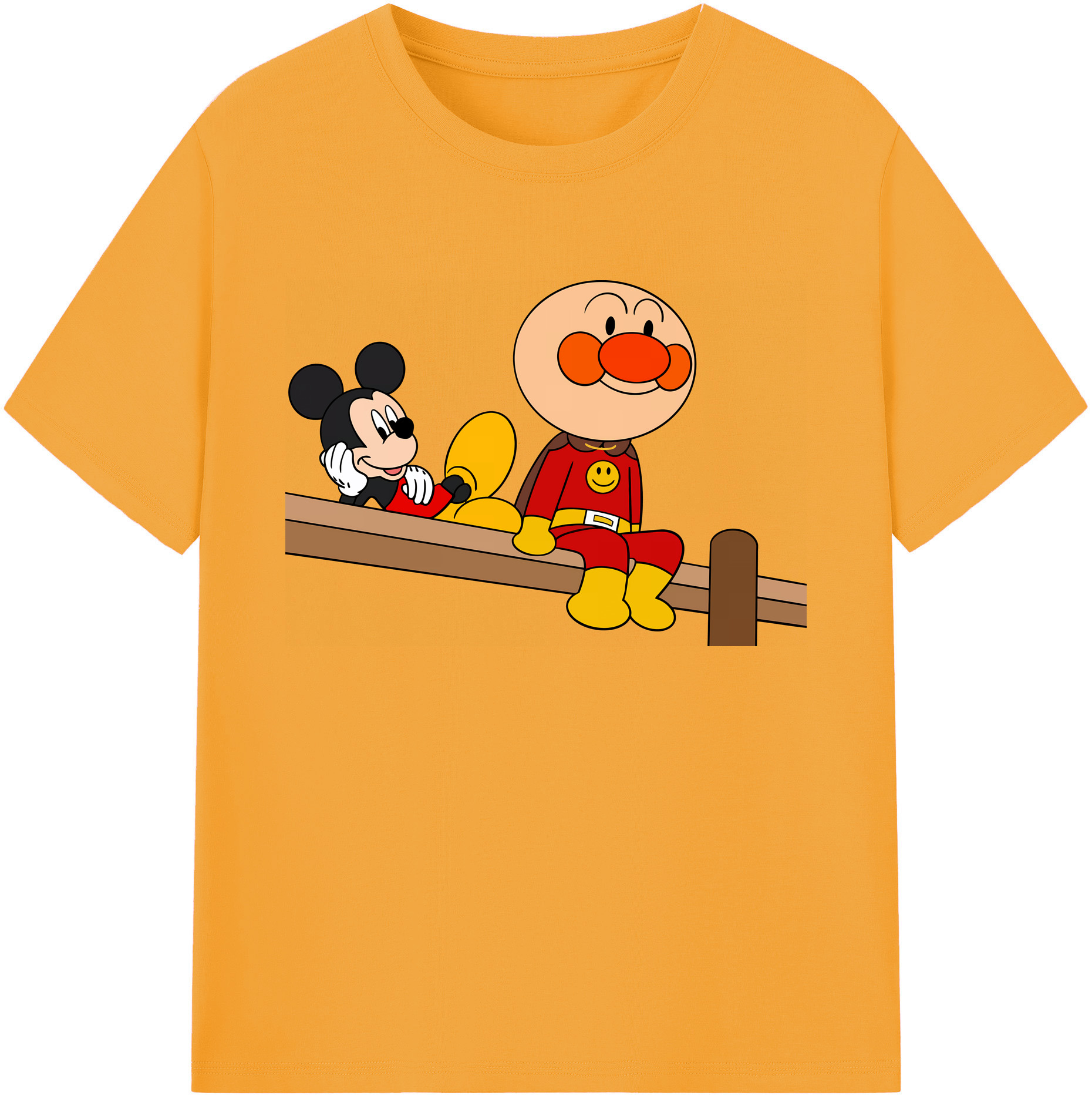 （画像用） アンパンマン Anpanman 綿100％ メンズ半袖Tシャツ｜肌触りやわらか＆通気性