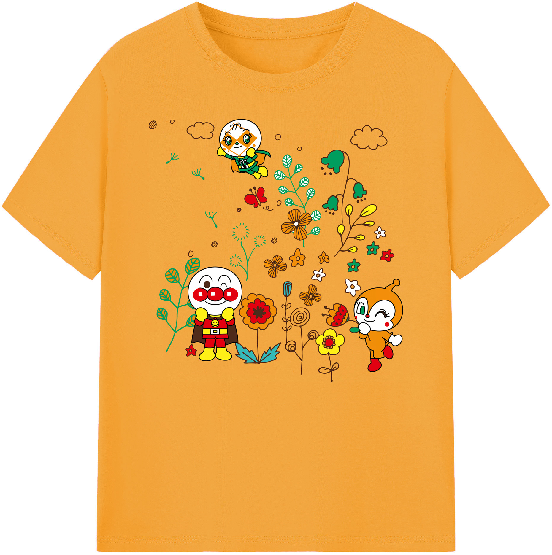 （画像用） アンパンマン Anpanman 綿100％ メンズ半袖Tシャツ｜肌触りやわらか＆通気性