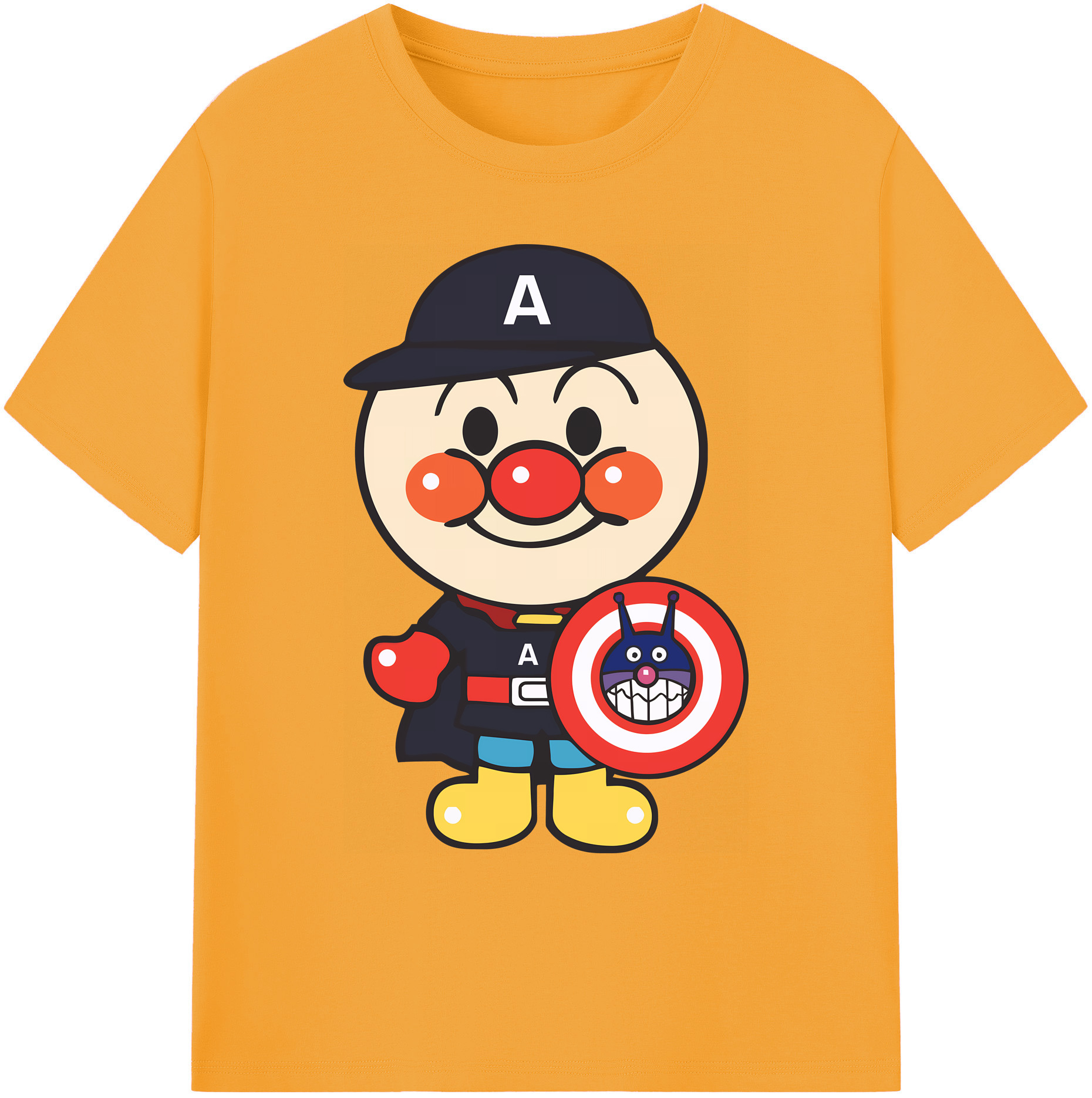（画像用） アンパンマン Anpanman 綿100％ メンズ半袖Tシャツ｜肌触りやわらか＆通気性