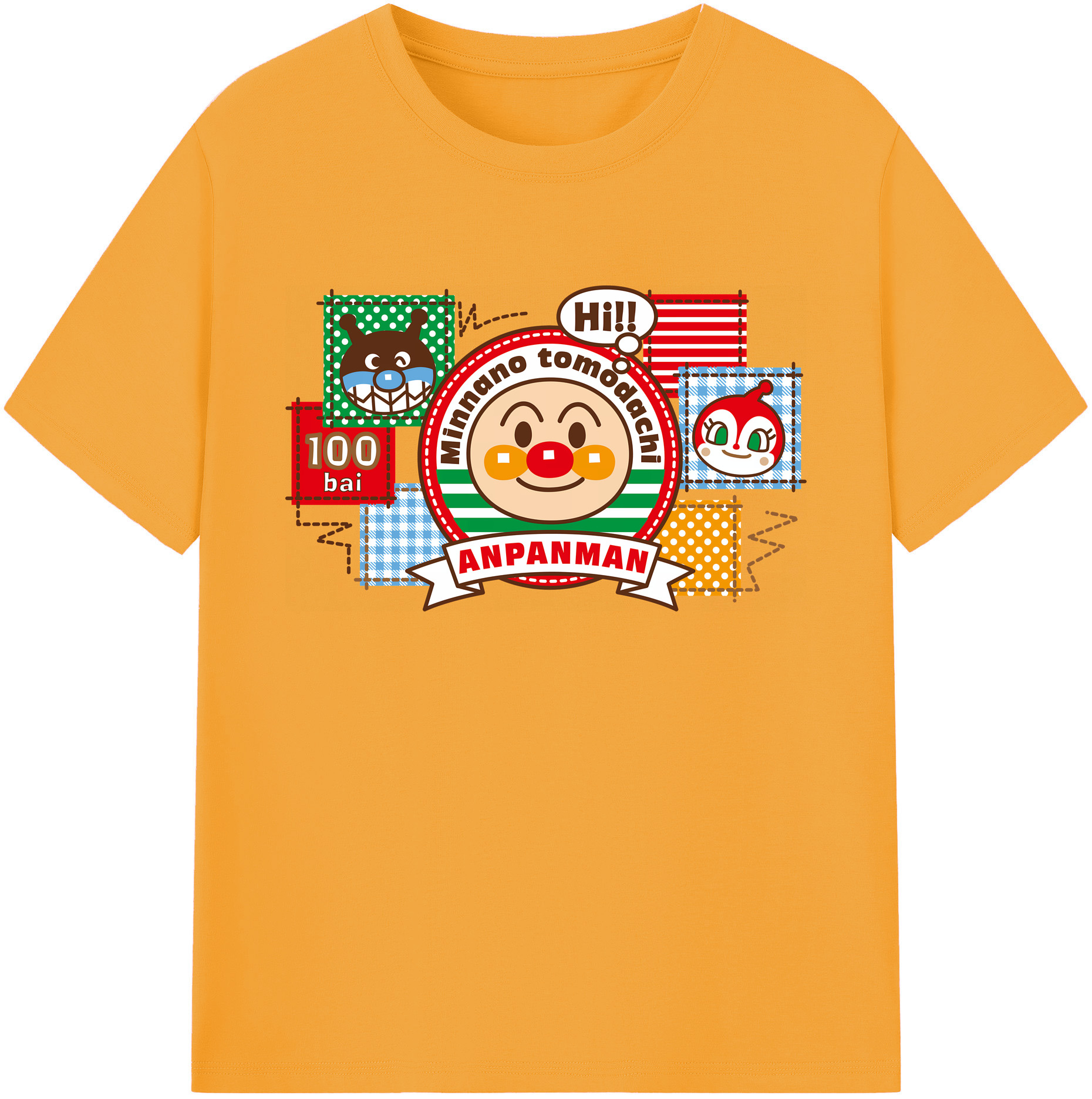 （画像用） アンパンマン Anpanman 綿100％ メンズ半袖Tシャツ｜肌触りやわらか＆通気性
