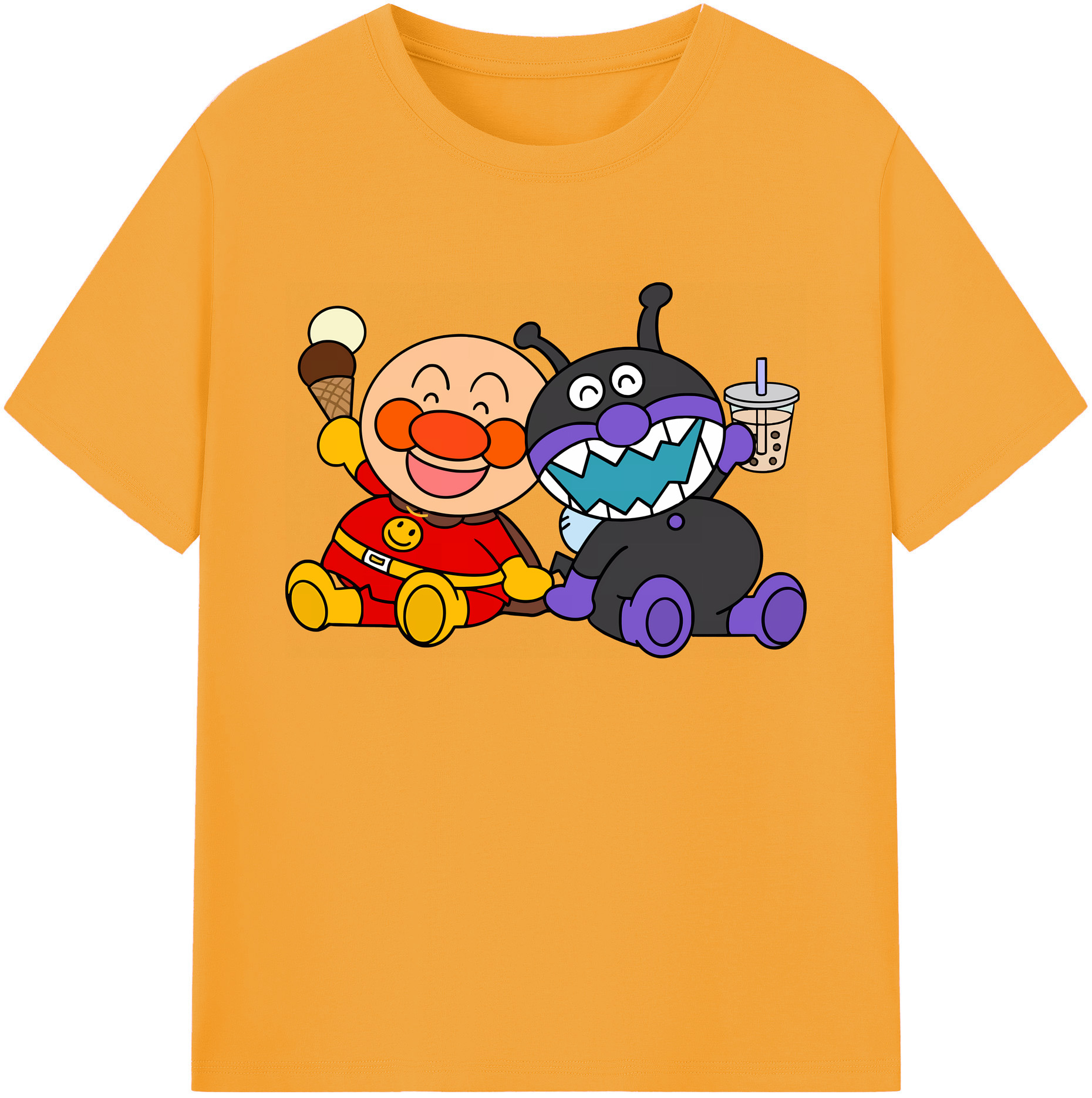 （画像用） アンパンマン Anpanman 綿100％ メンズ半袖Tシャツ｜肌触りやわらか＆通気性