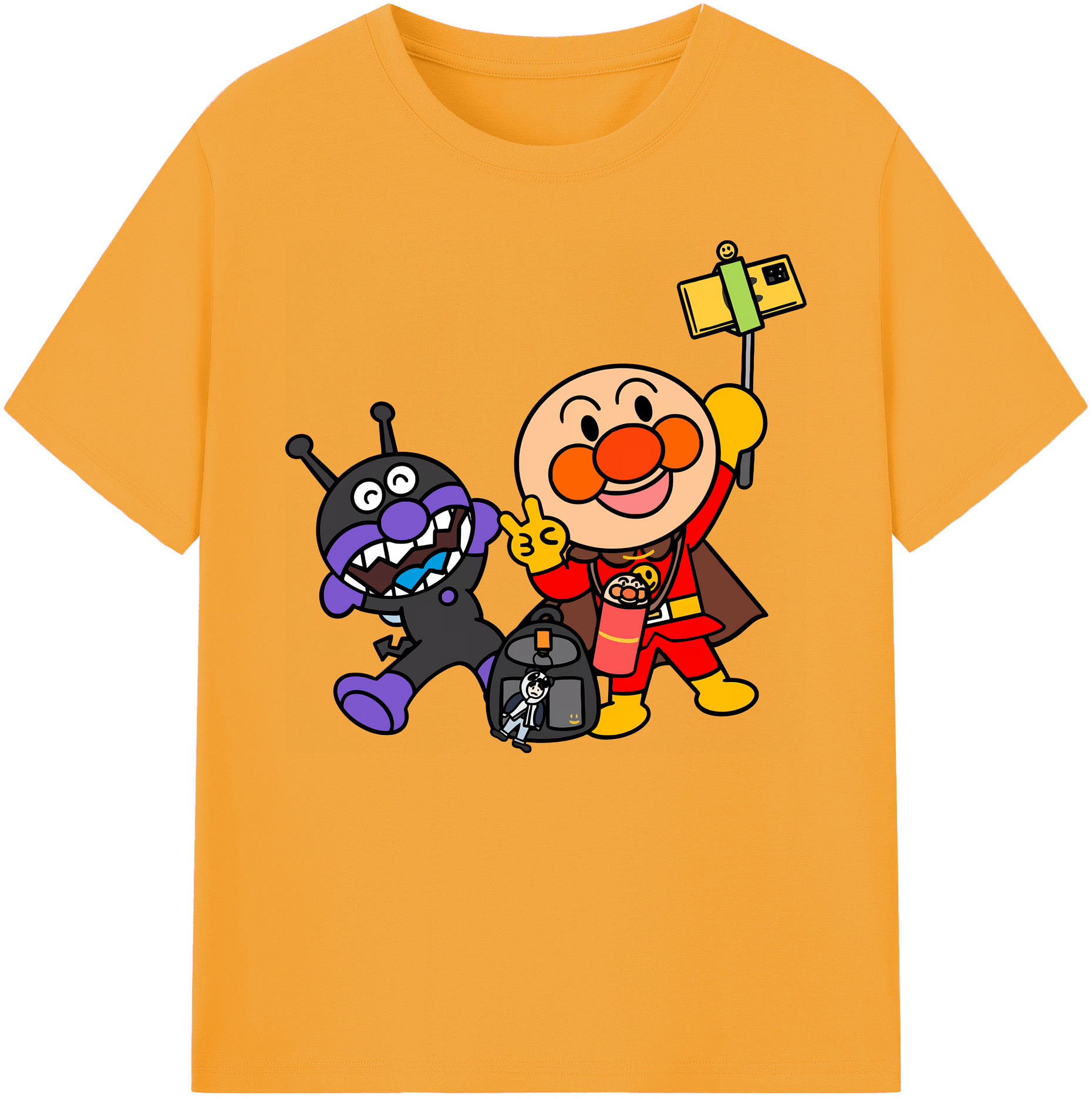 （画像用） アンパンマン Anpanman 綿100％ メンズ半袖Tシャツ｜肌触りやわらか＆通気性