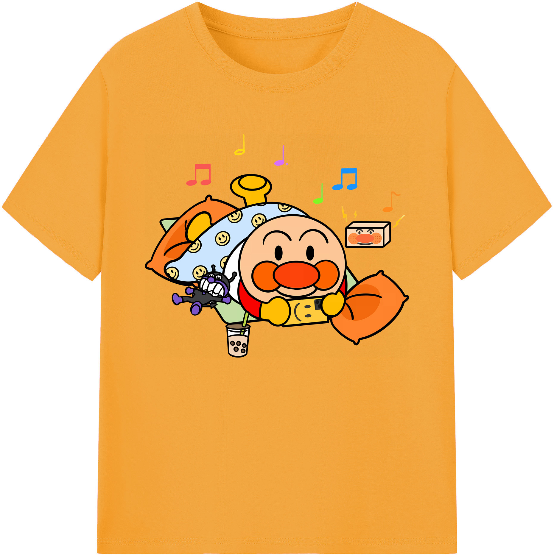 （画像用） アンパンマン Anpanman 綿100％ メンズ半袖Tシャツ｜肌触りやわらか＆通気性