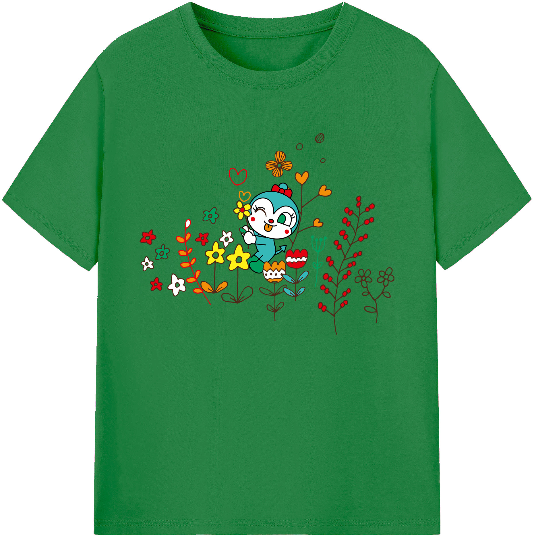 （画像用） アンパンマン Anpanman 綿100％ メンズ半袖Tシャツ｜肌触りやわらか＆通気性