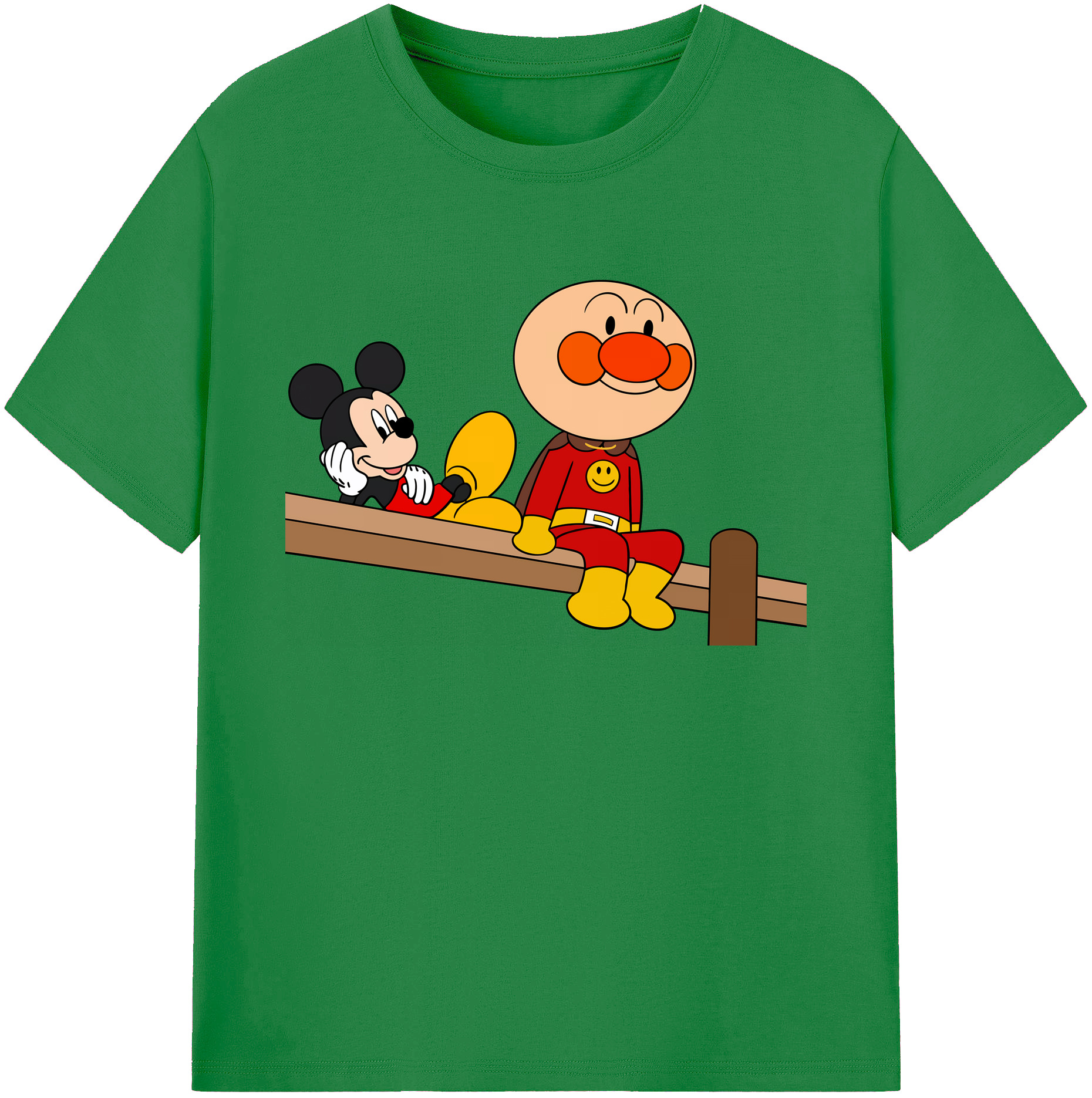 （画像用） アンパンマン Anpanman 綿100％ メンズ半袖Tシャツ｜肌触りやわらか＆通気性