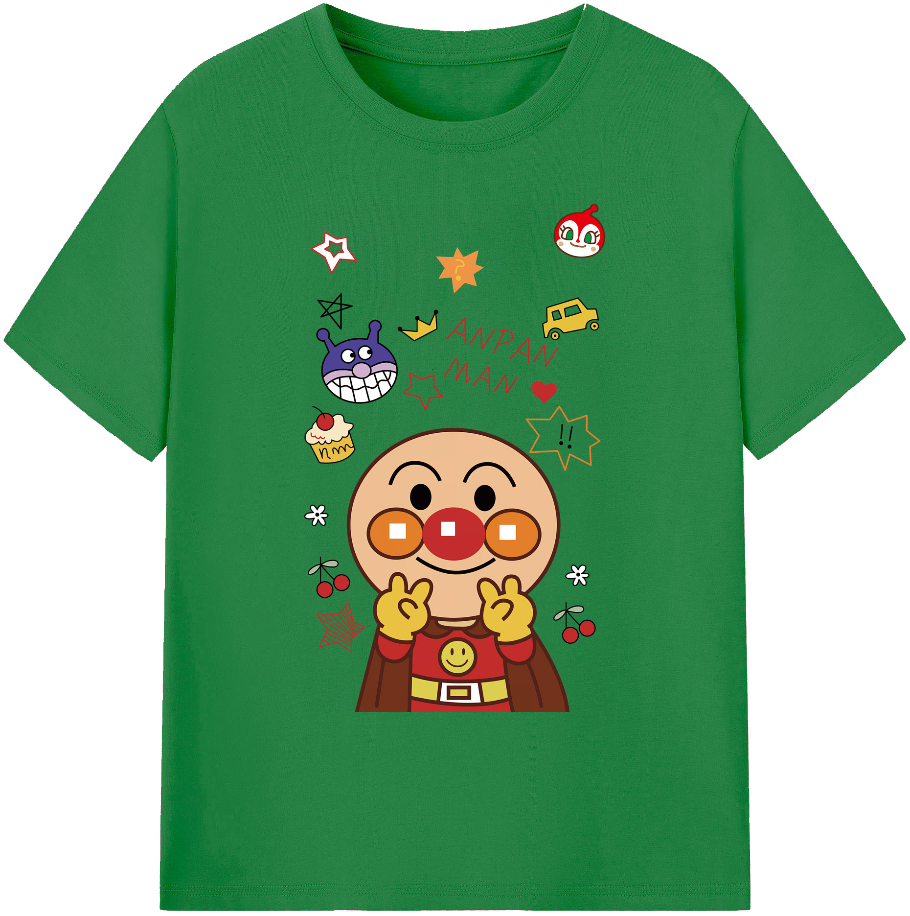 （画像用） アンパンマン Anpanman 綿100％ メンズ半袖Tシャツ｜肌触りやわらか＆通気性