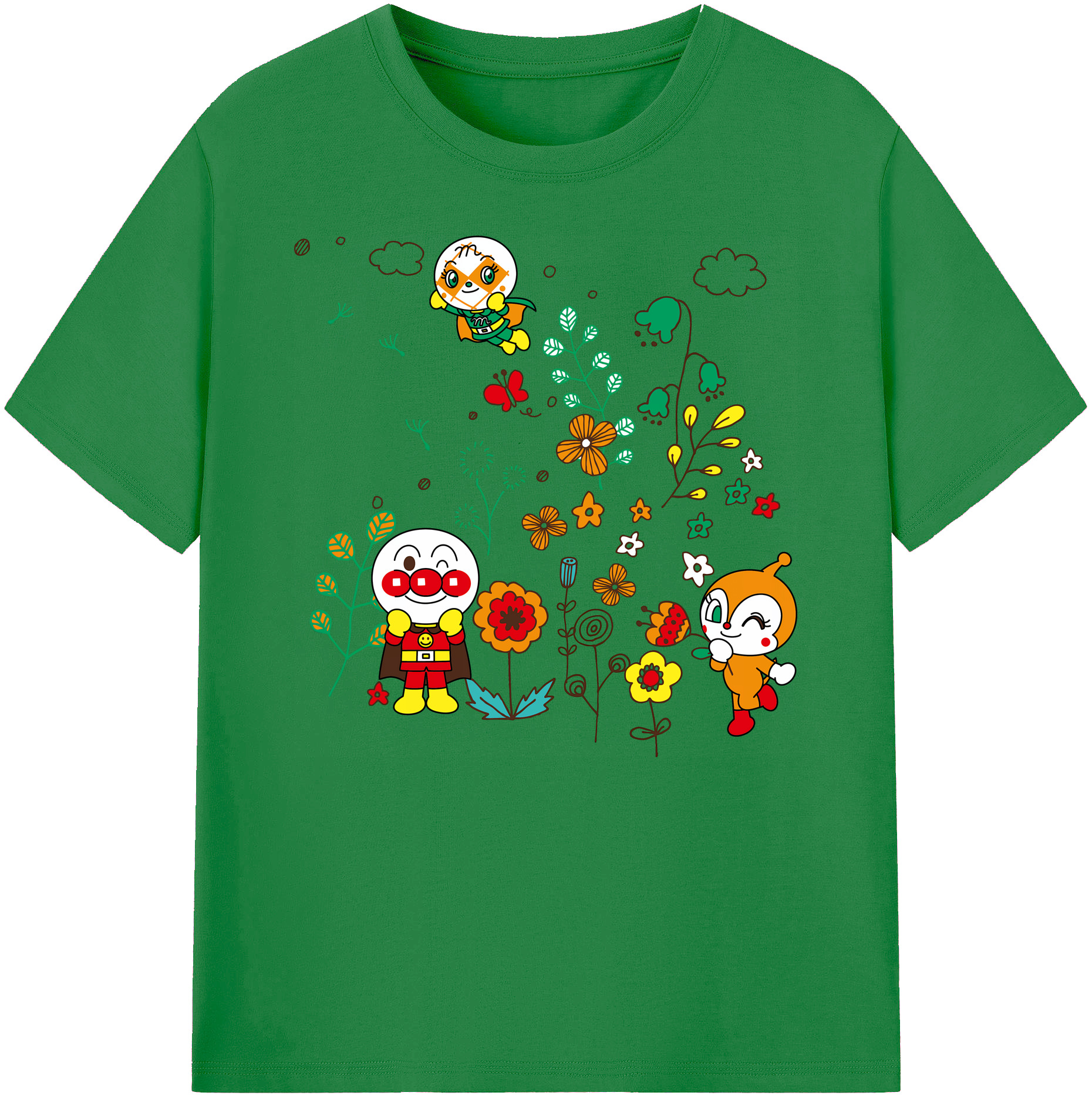 （画像用） アンパンマン Anpanman 綿100％ メンズ半袖Tシャツ｜肌触りやわらか＆通気性