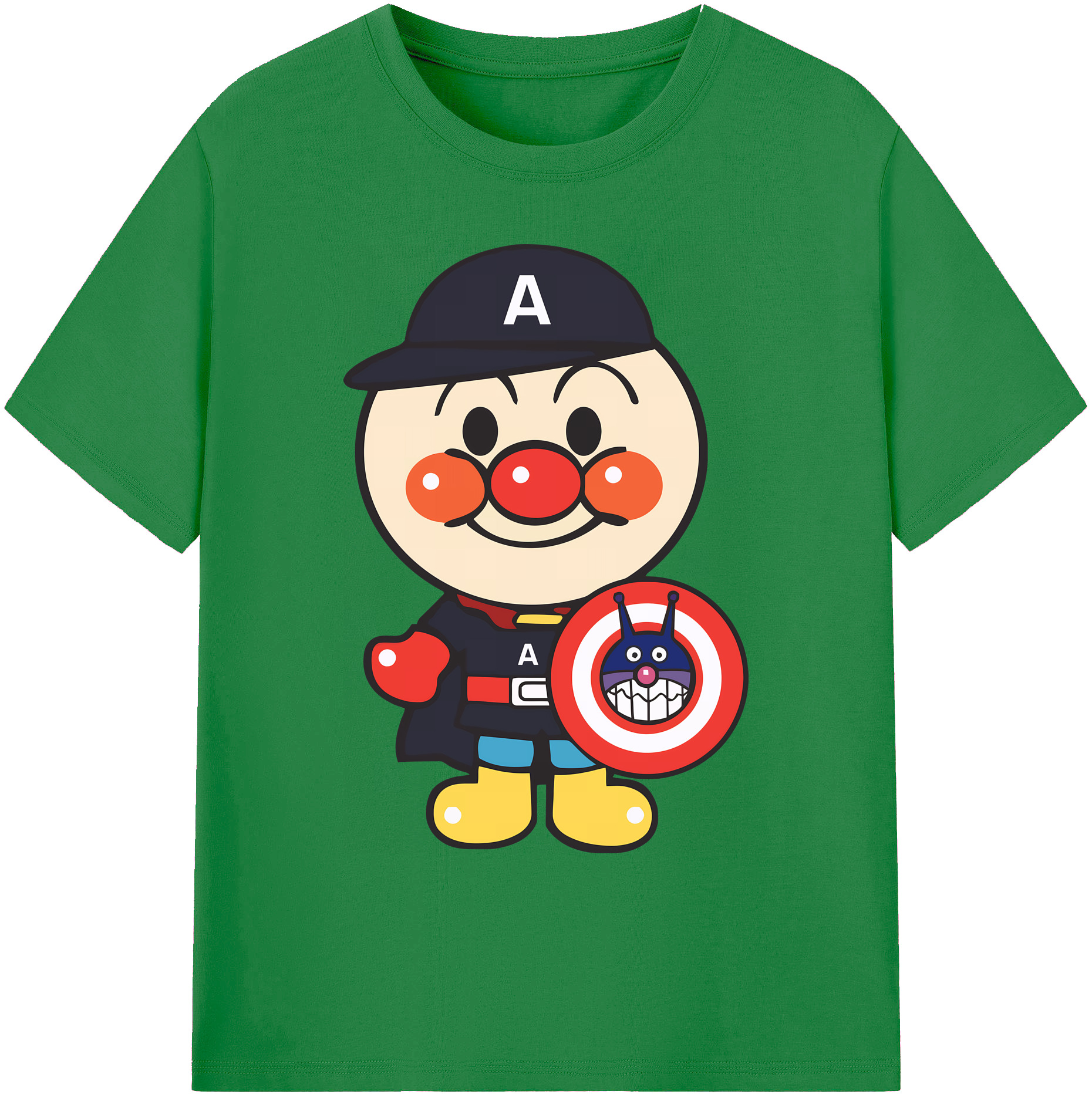 （画像用） アンパンマン Anpanman 綿100％ メンズ半袖Tシャツ｜肌触りやわらか＆通気性
