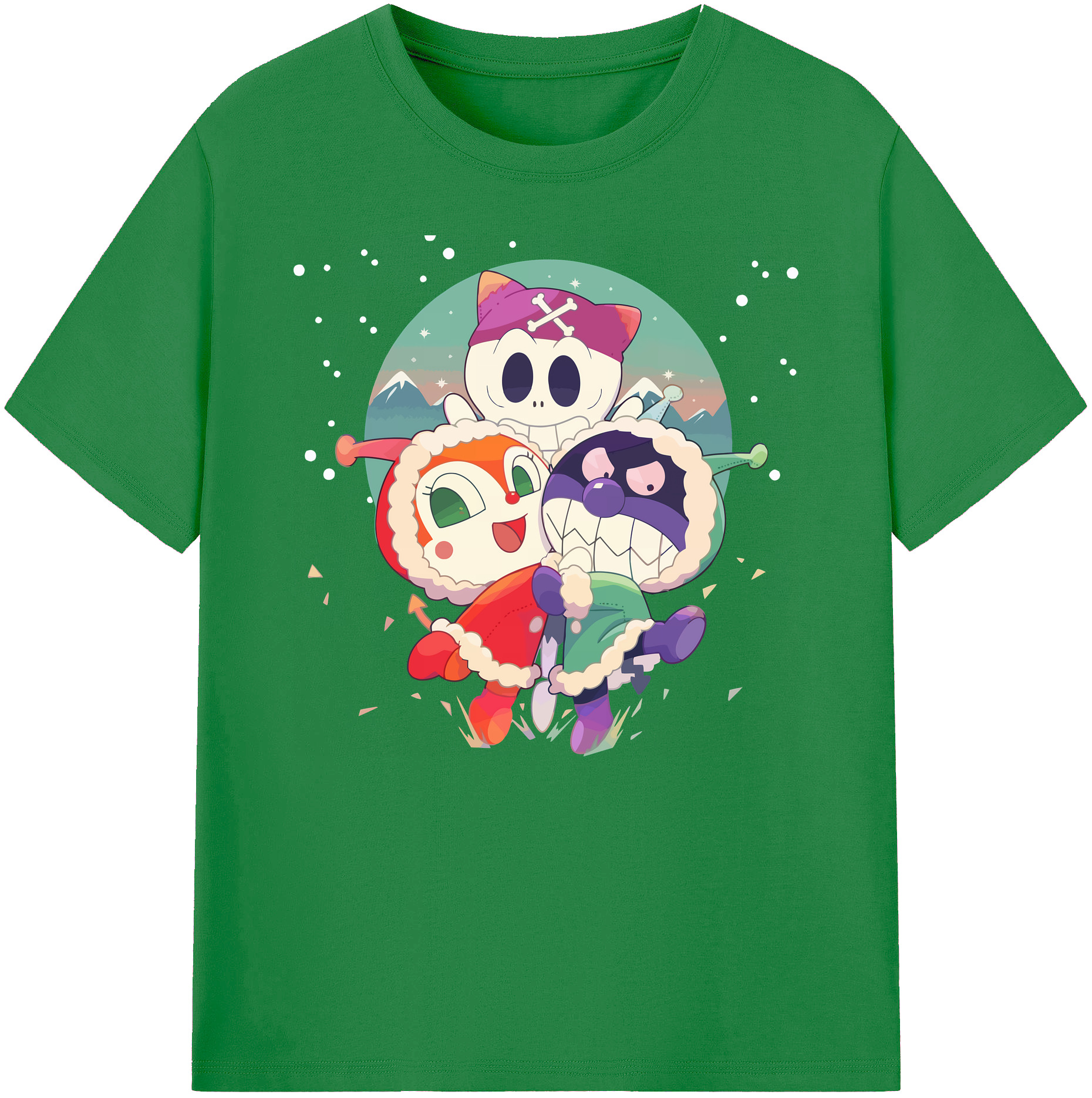 （画像用） アンパンマン Anpanman 綿100％ メンズ半袖Tシャツ｜肌触りやわらか＆通気性