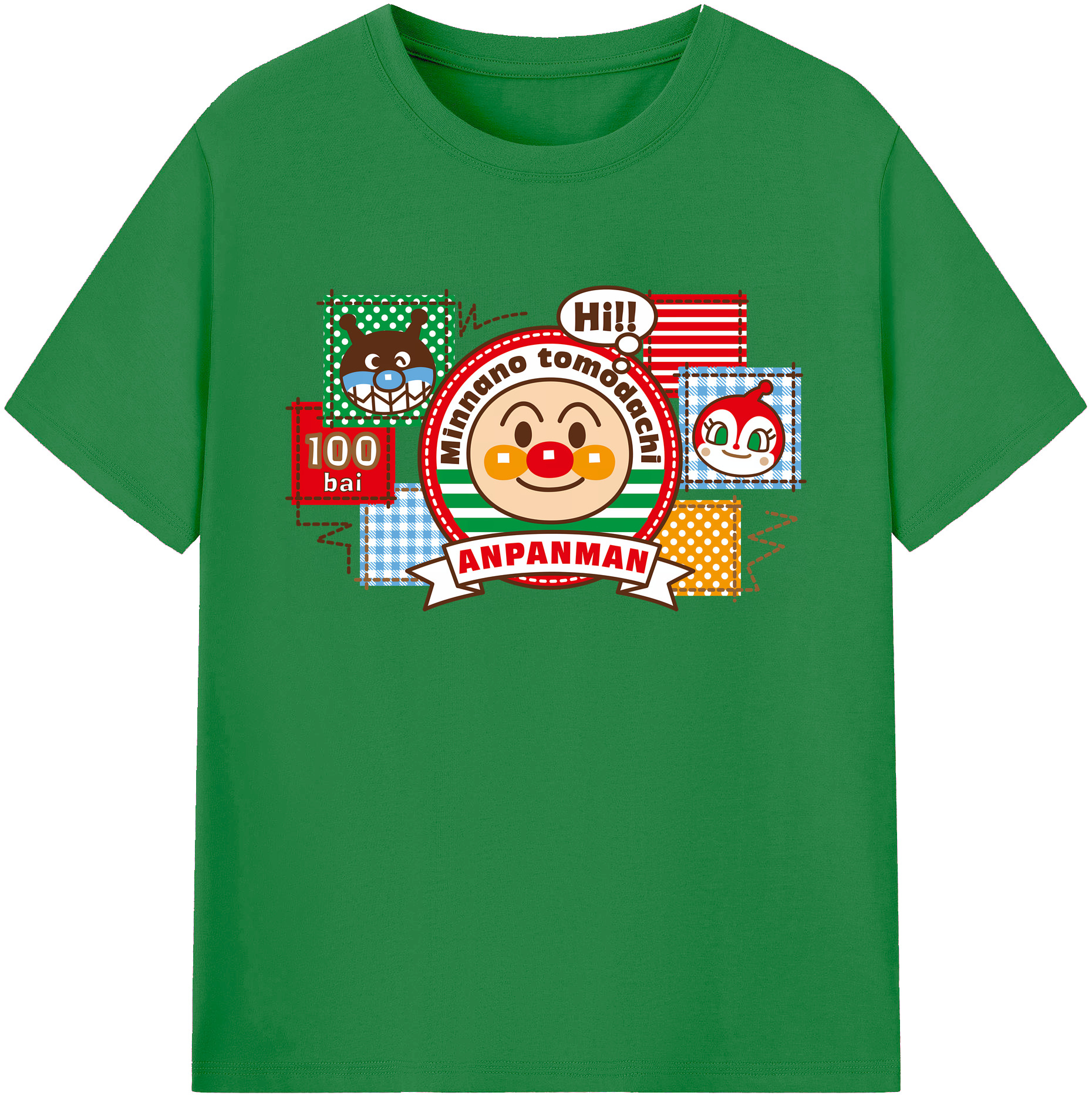 （画像用） アンパンマン Anpanman 綿100％ メンズ半袖Tシャツ｜肌触りやわらか＆通気性