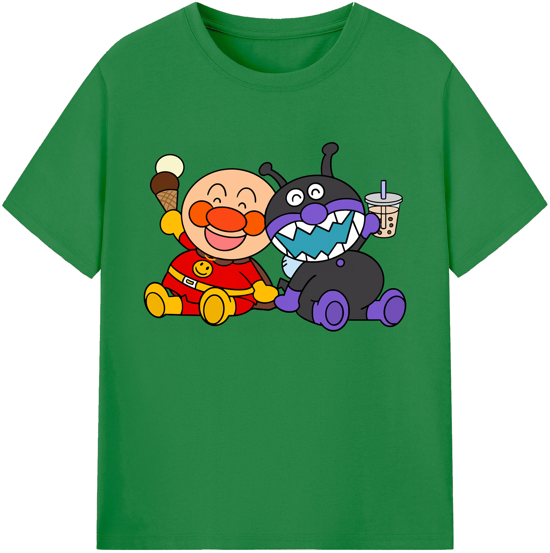 （画像用） アンパンマン Anpanman 綿100％ メンズ半袖Tシャツ｜肌触りやわらか＆通気性