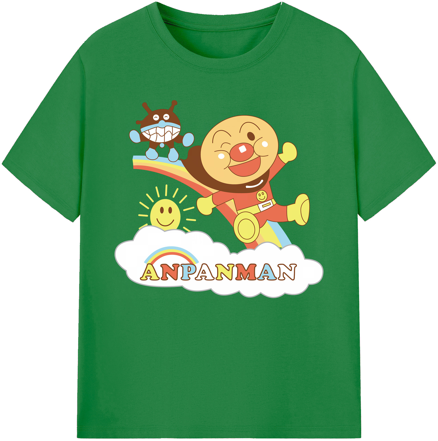 （画像用） アンパンマン Anpanman 綿100％ メンズ半袖Tシャツ｜肌触りやわらか＆通気性