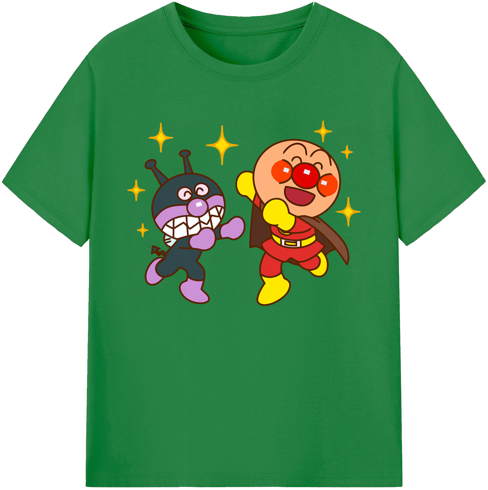 （画像用） アンパンマン Anpanman 綿100％ メンズ半袖Tシャツ｜肌触りやわらか＆通気性